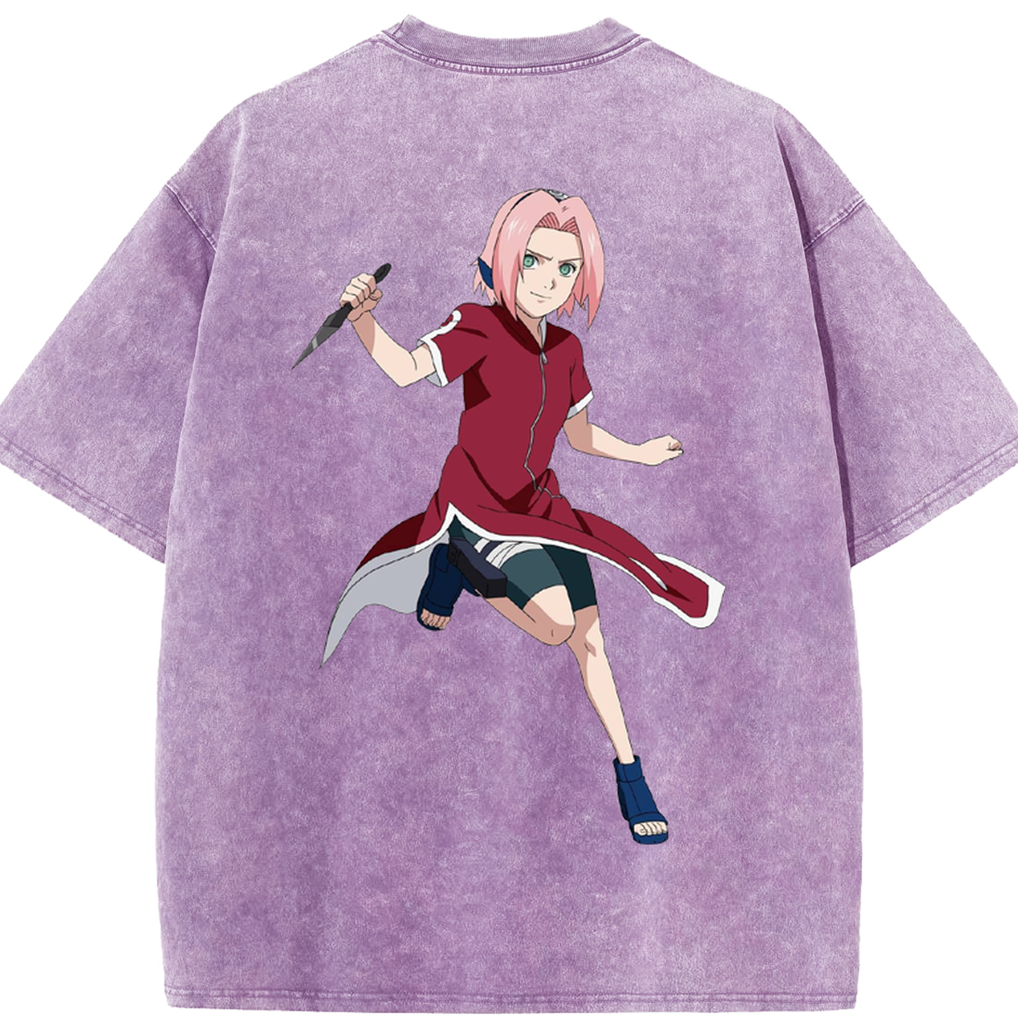 （画像用） NARUTO -ナルト- 春野サクラ Haruno Sakura 綿100% ヴィンテージ風 半袖Tシャツ（背面プリント）