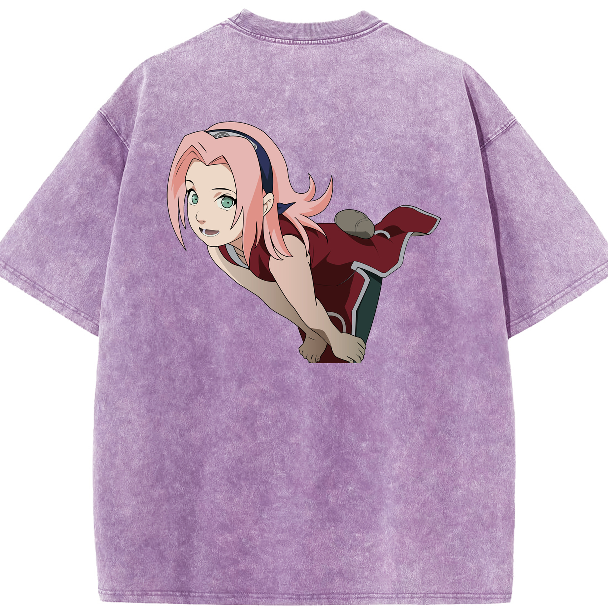 （画像用） NARUTO -ナルト- 春野サクラ Haruno Sakura 綿100% ヴィンテージ風 半袖Tシャツ（背面プリント）