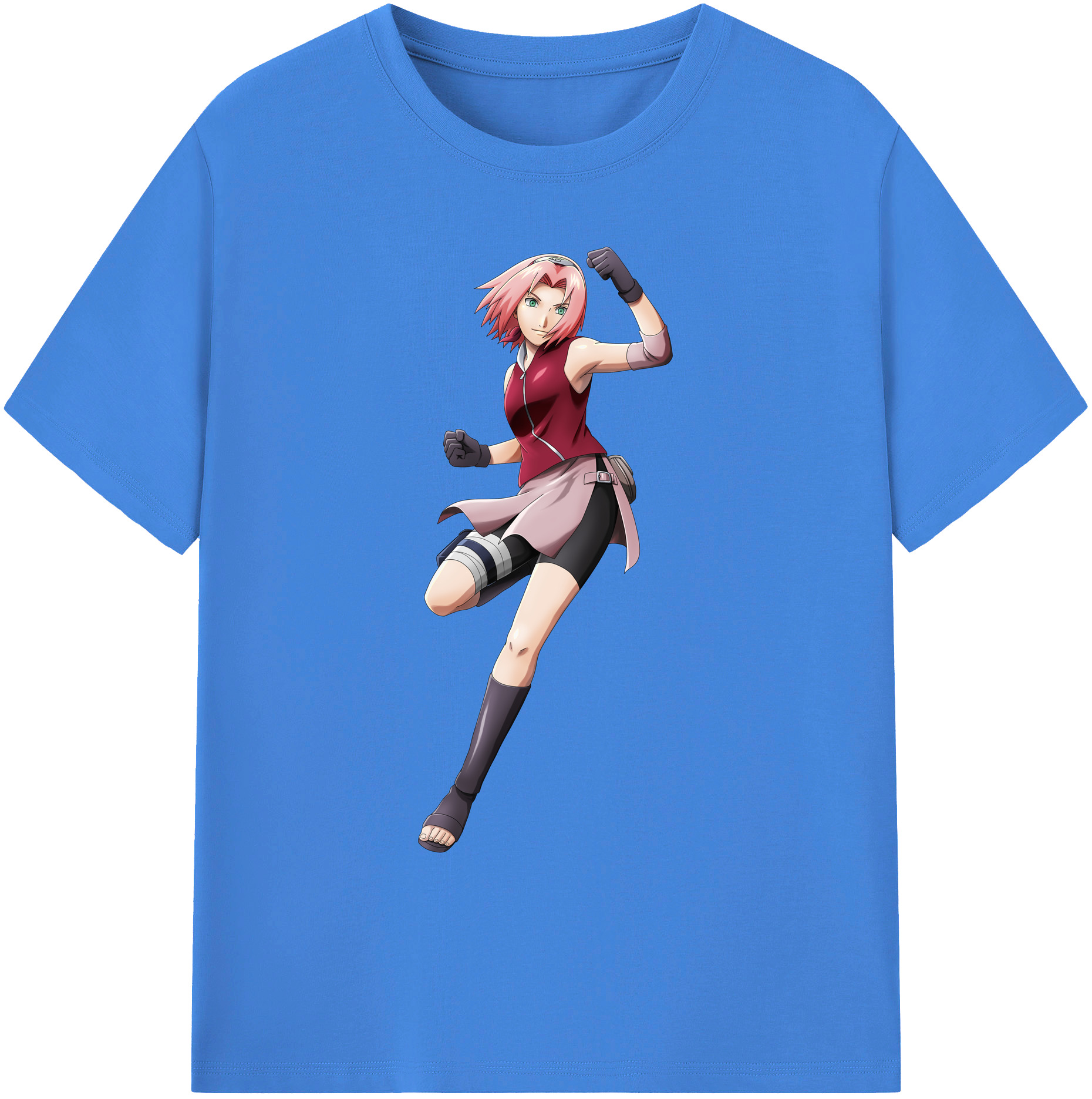 （画像用） NARUTO -ナルト- 春野サクラ Haruno Sakura 綿100％ メンズ半袖Tシャツ｜肌触りやわらか＆通気性