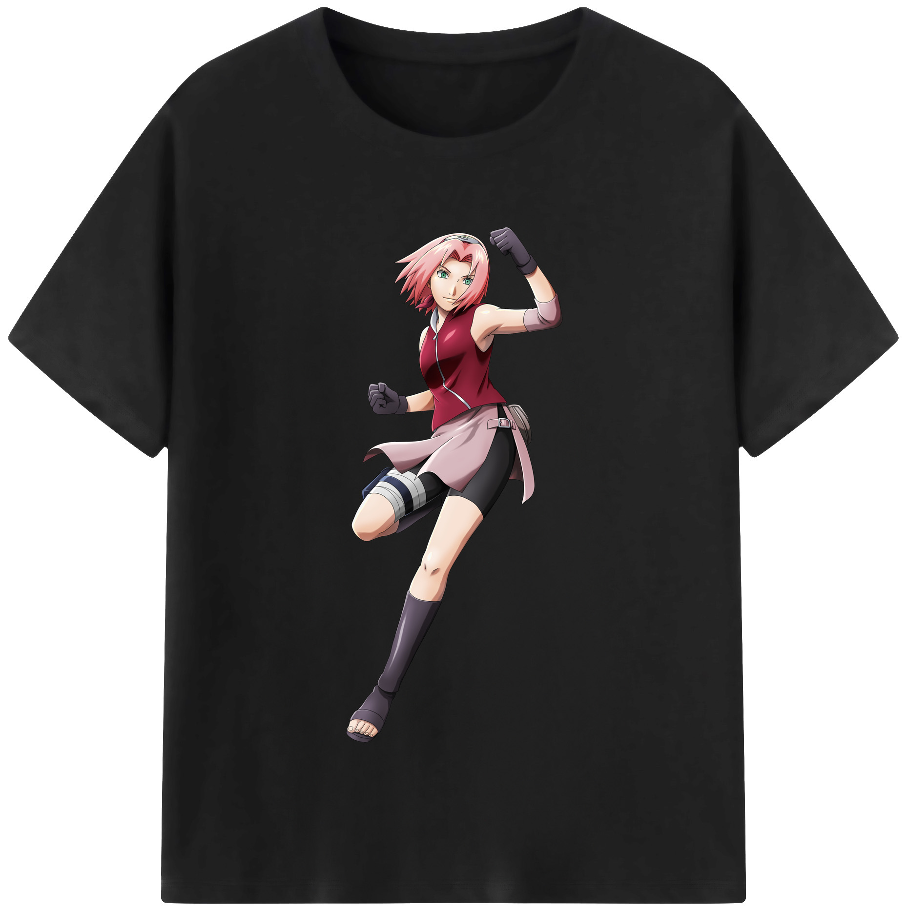 （画像用） NARUTO -ナルト- 春野サクラ Haruno Sakura レディースカジュアルプリントTシャツ（綿100％）