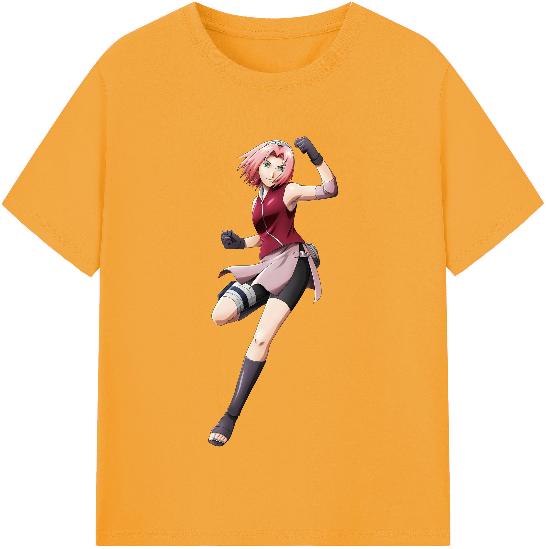 （画像用） NARUTO -ナルト- 春野サクラ Haruno Sakura レディースカジュアルプリントTシャツ（綿100％）