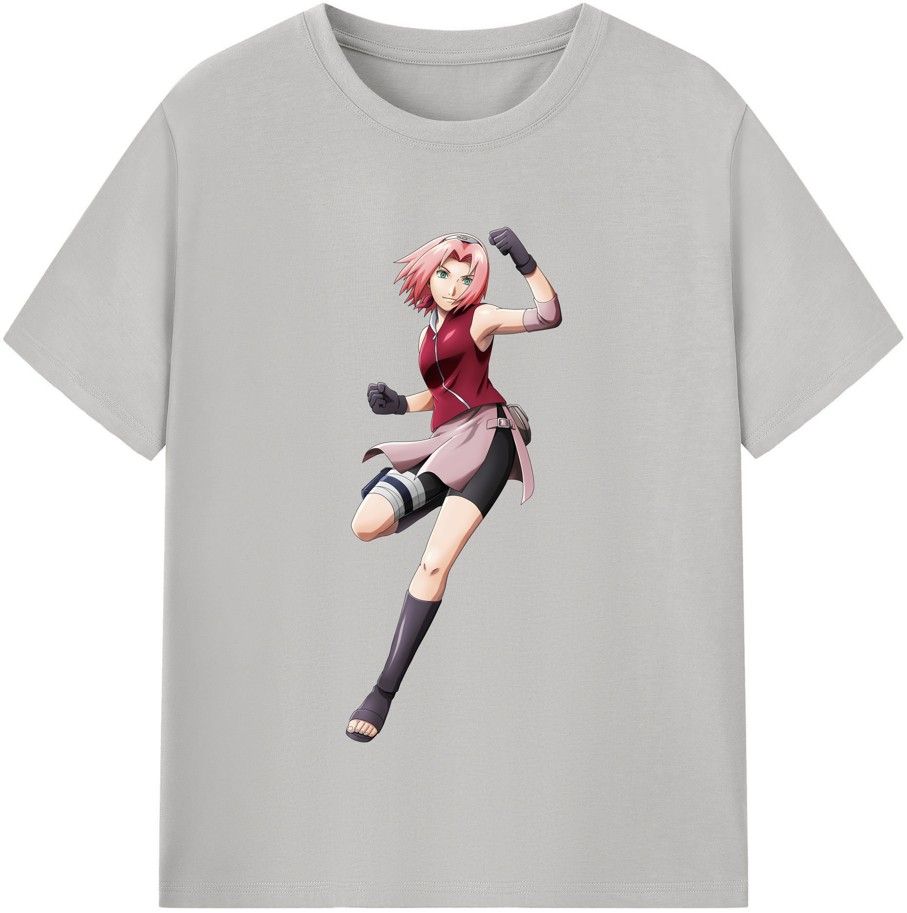（画像用） NARUTO -ナルト- 春野サクラ Haruno Sakura レディースカジュアルプリントTシャツ（綿100％）