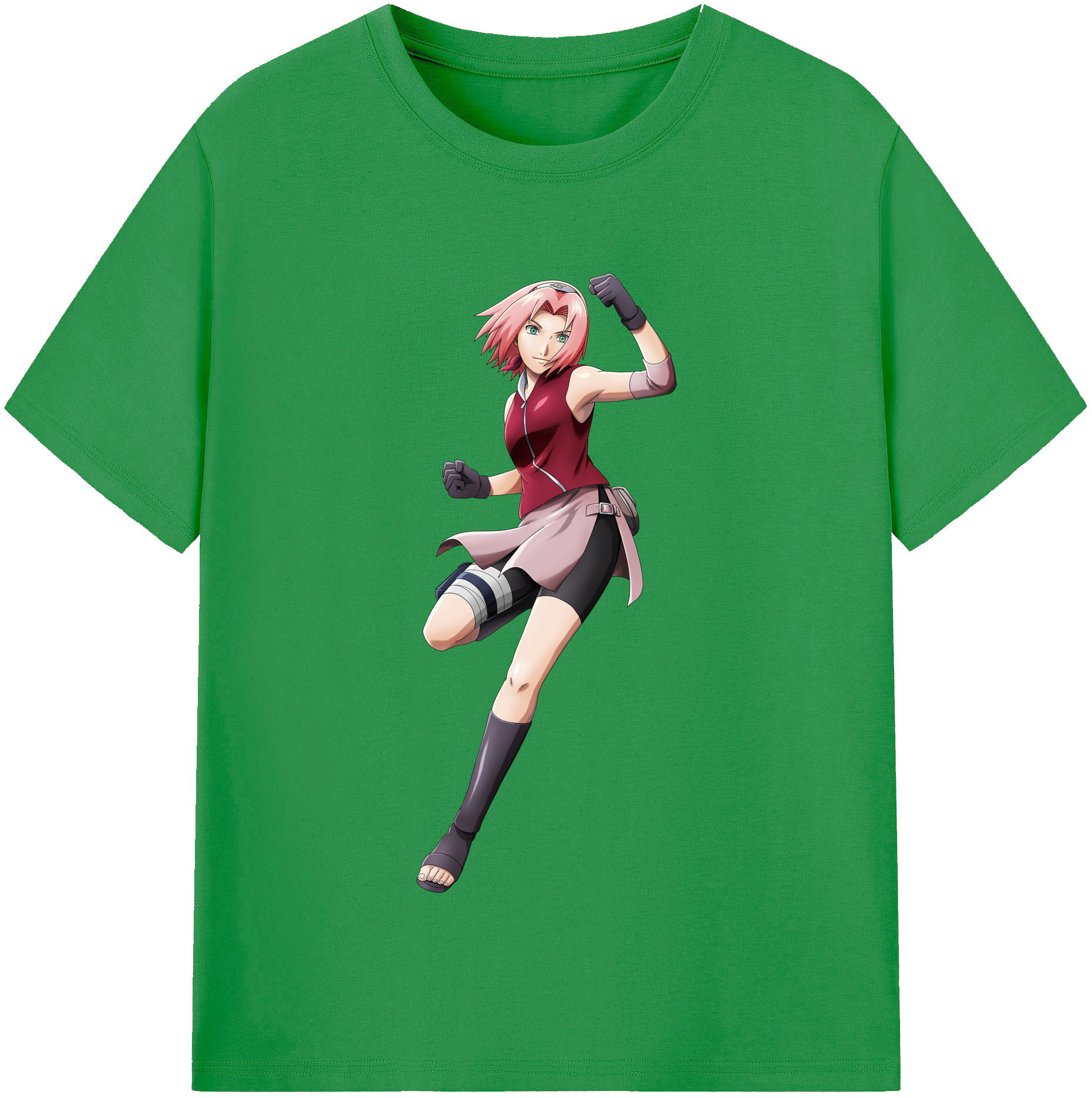 （画像用） NARUTO -ナルト- 春野サクラ Haruno Sakura レディースカジュアルプリントTシャツ（綿100％）