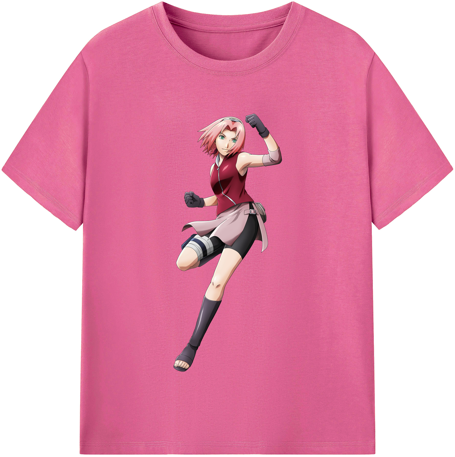 （画像用） NARUTO -ナルト- 春野サクラ Haruno Sakura レディースカジュアルプリントTシャツ（綿100％）