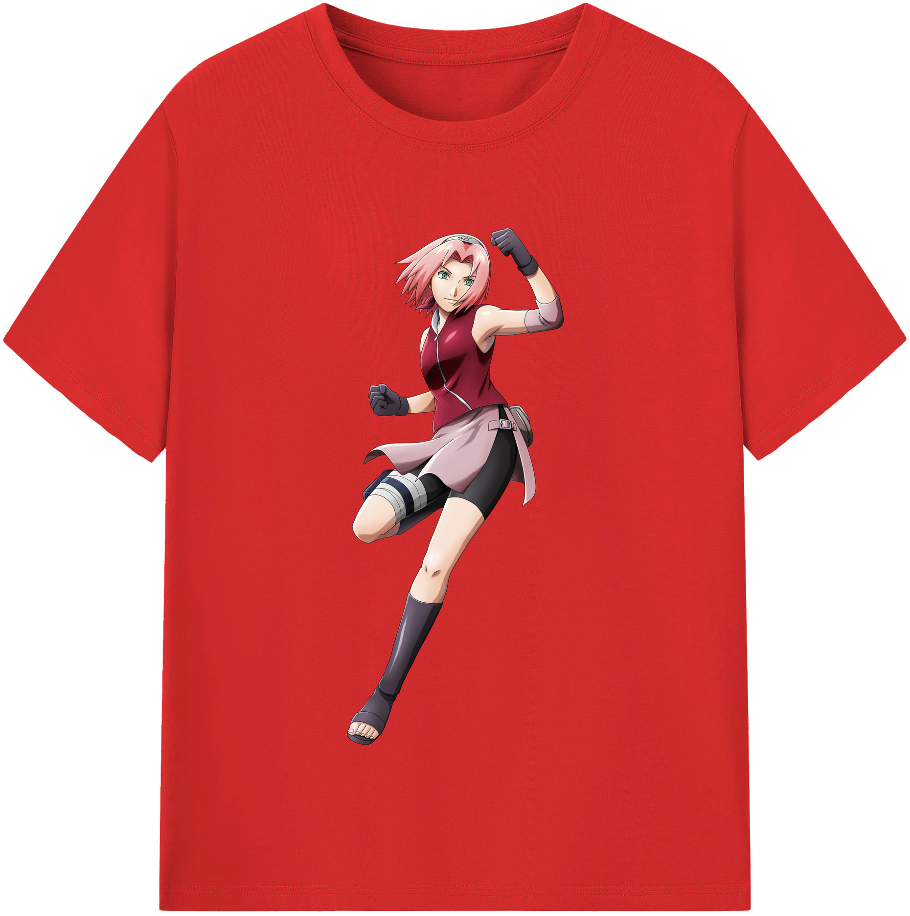 （画像用） NARUTO -ナルト- 春野サクラ Haruno Sakura レディースカジュアルプリントTシャツ（綿100％）