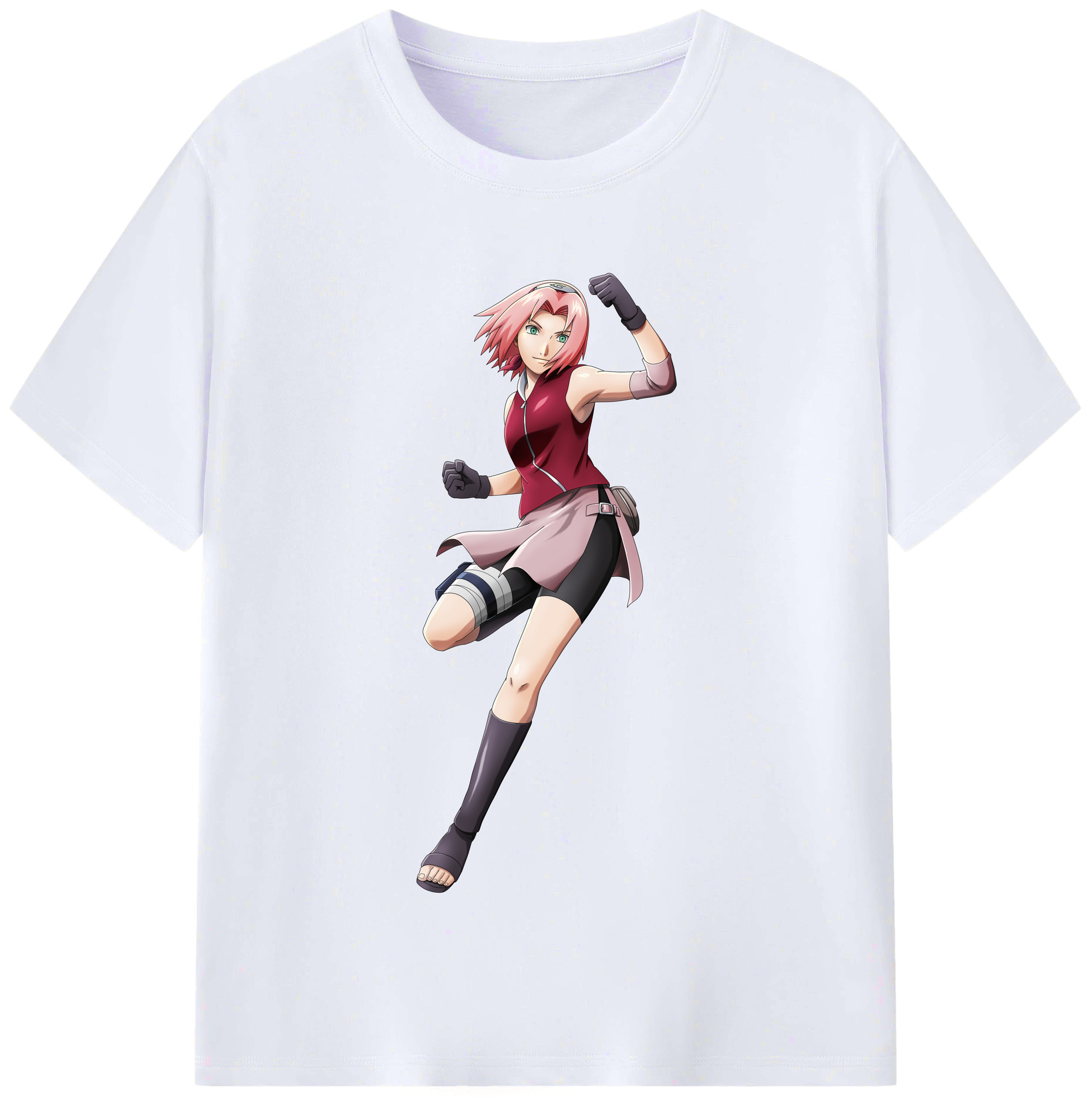 （画像用） NARUTO -ナルト- 春野サクラ Haruno Sakura レディースカジュアルプリントTシャツ（綿100％）