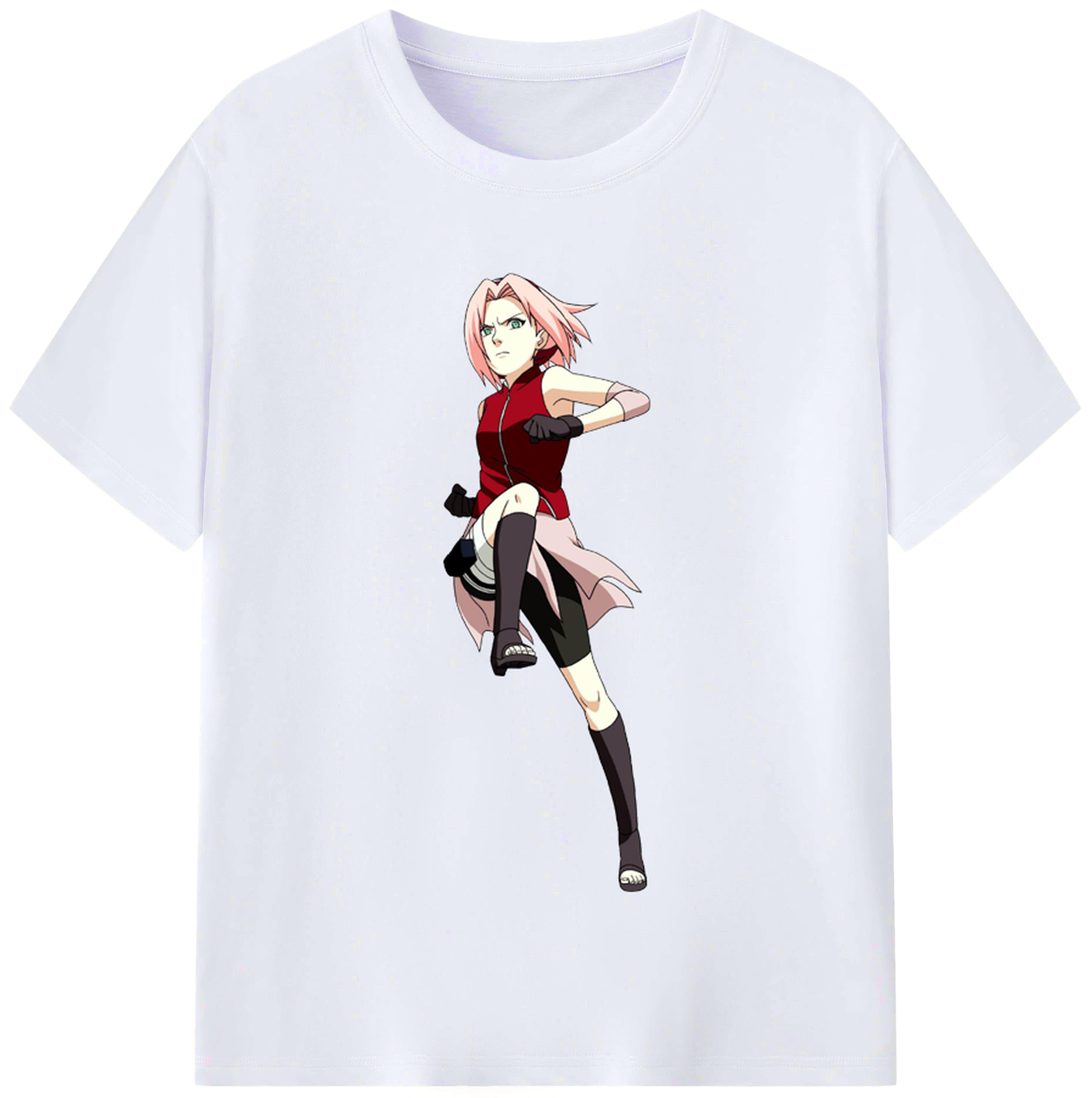 （画像用） NARUTO -ナルト- 春野サクラ Haruno Sakura レディースカジュアルプリントTシャツ（綿100％）