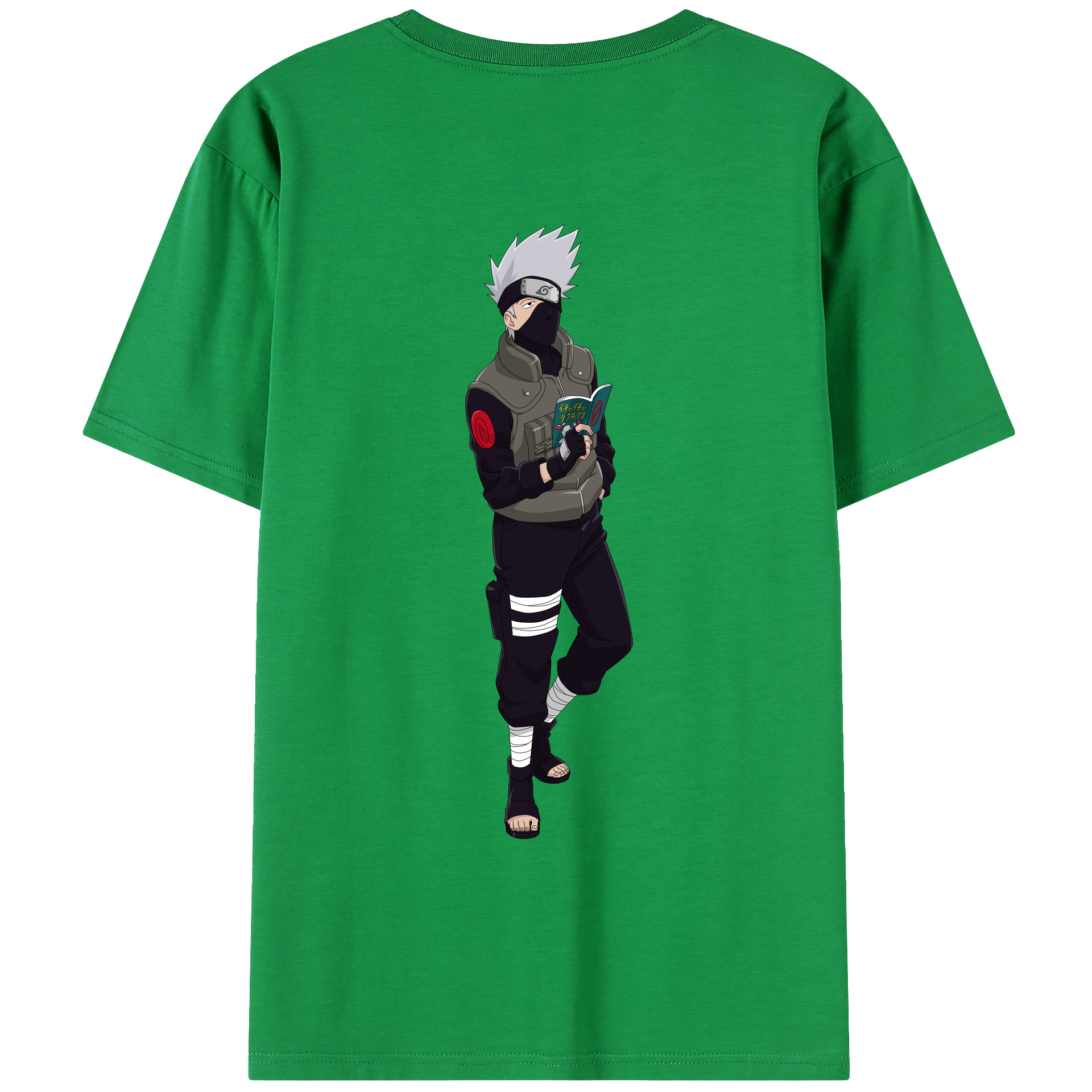 （画像用） NARUTO -ナルト- はたけ カカシ Hatake Kakashi 綿100％ メンズ半袖Tシャツ（バックプリント） 通気性