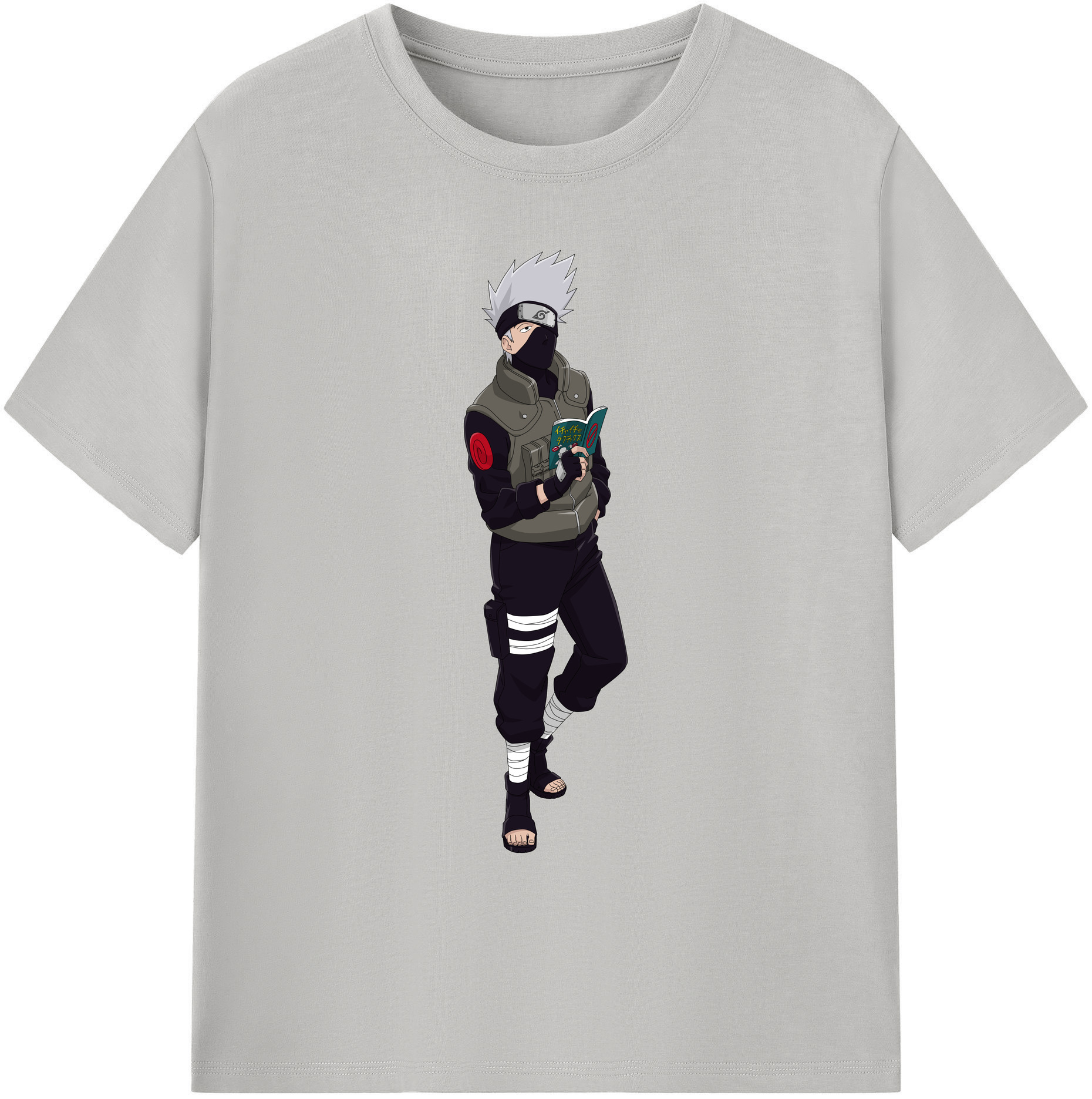 （画像用） NARUTO -ナルト- はたけ カカシ Hatake Kakashi 綿100％ メンズ半袖Tシャツ｜肌触りやわらか＆通気性