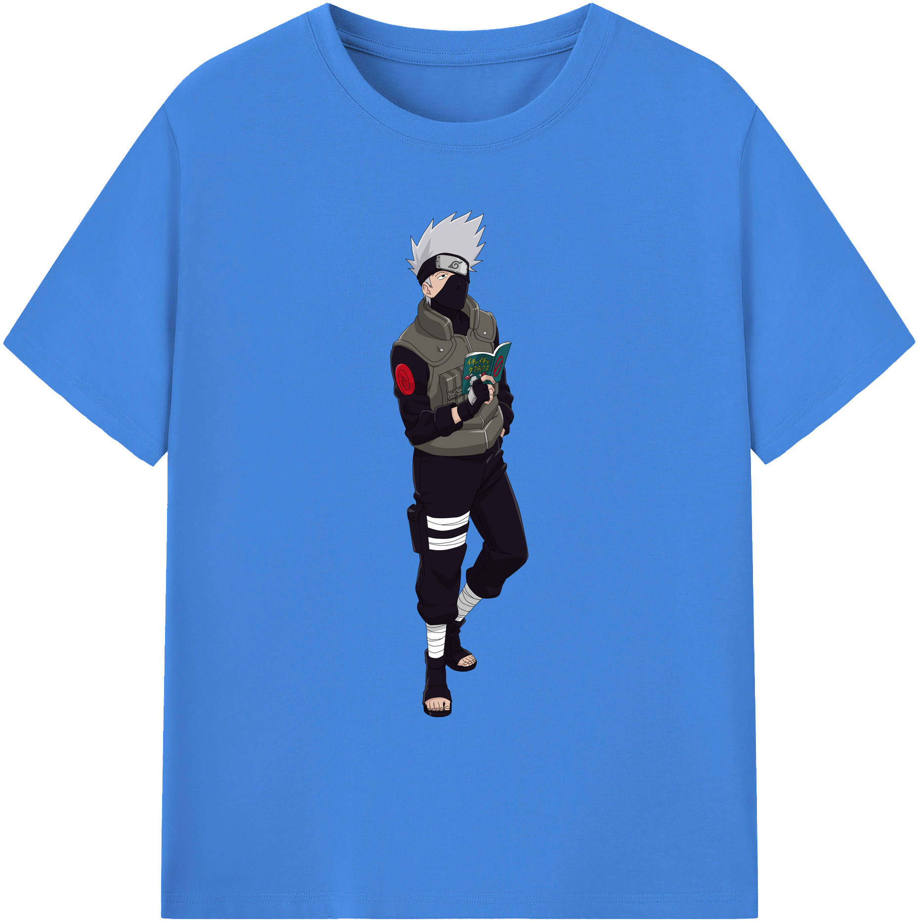 （画像用） NARUTO -ナルト- はたけ カカシ Hatake Kakashi 綿100％ メンズ半袖Tシャツ｜肌触りやわらか＆通気性