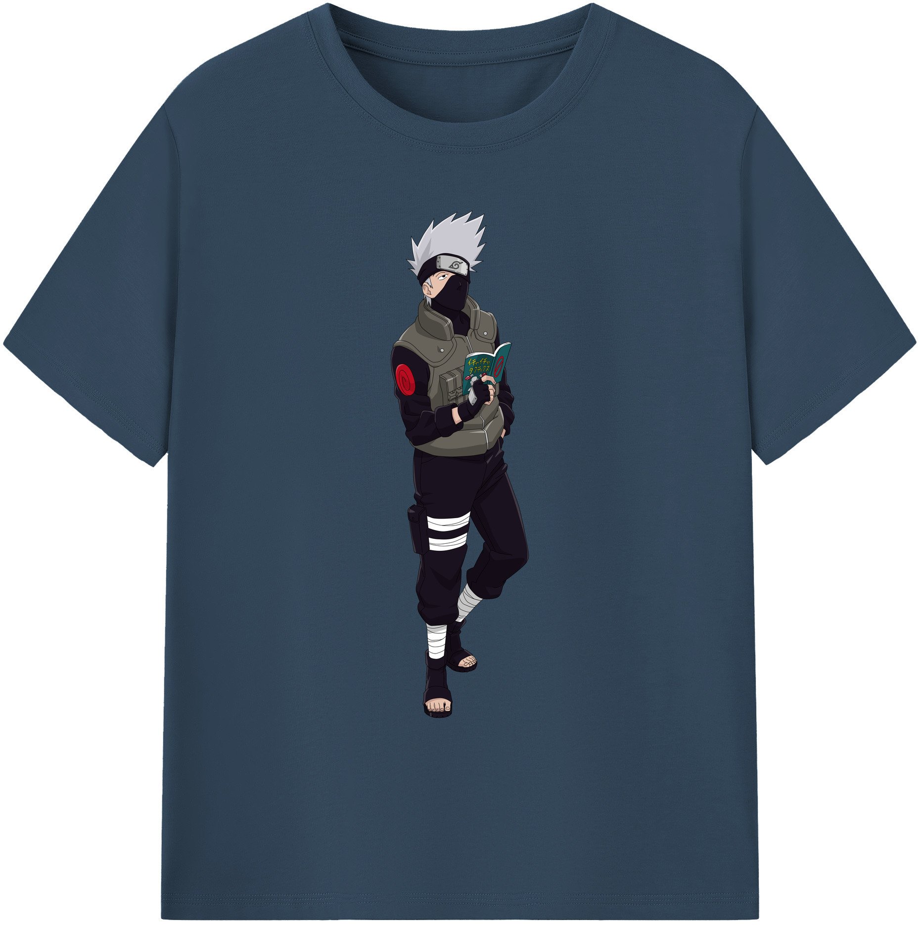 （画像用） NARUTO -ナルト- はたけ カカシ Hatake Kakashi 綿100％ メンズ半袖Tシャツ｜肌触りやわらか＆通気性