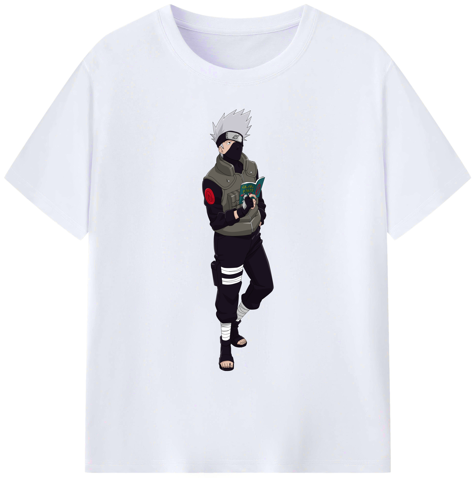 （画像用） NARUTO -ナルト- はたけ カカシ Hatake Kakashi 綿100％ メンズ半袖Tシャツ｜肌触りやわらか＆通気性