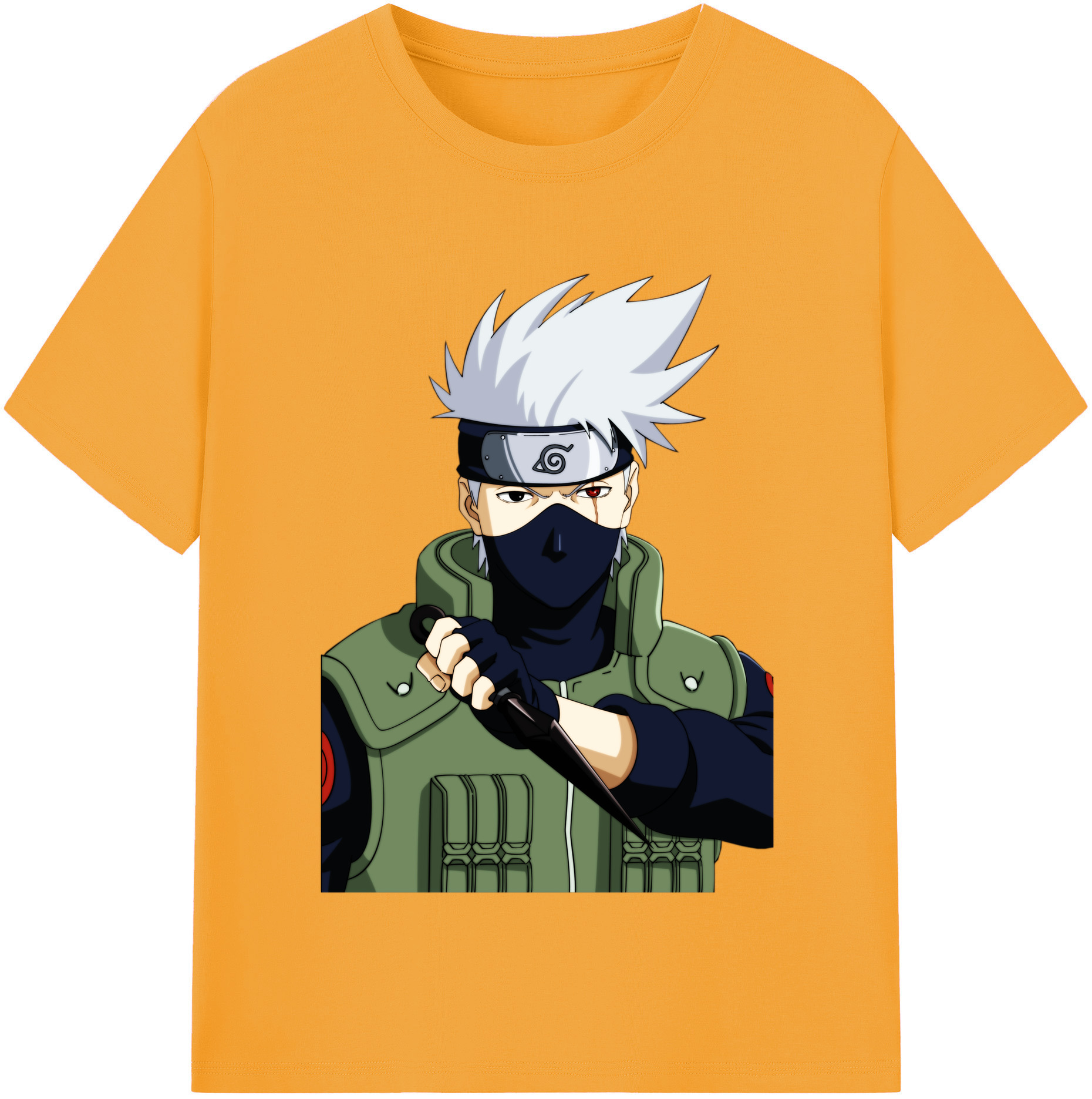 （画像用） NARUTO -ナルト- はたけ カカシ Hatake Kakashi レディースカジュアルプリントTシャツ（綿100％）
