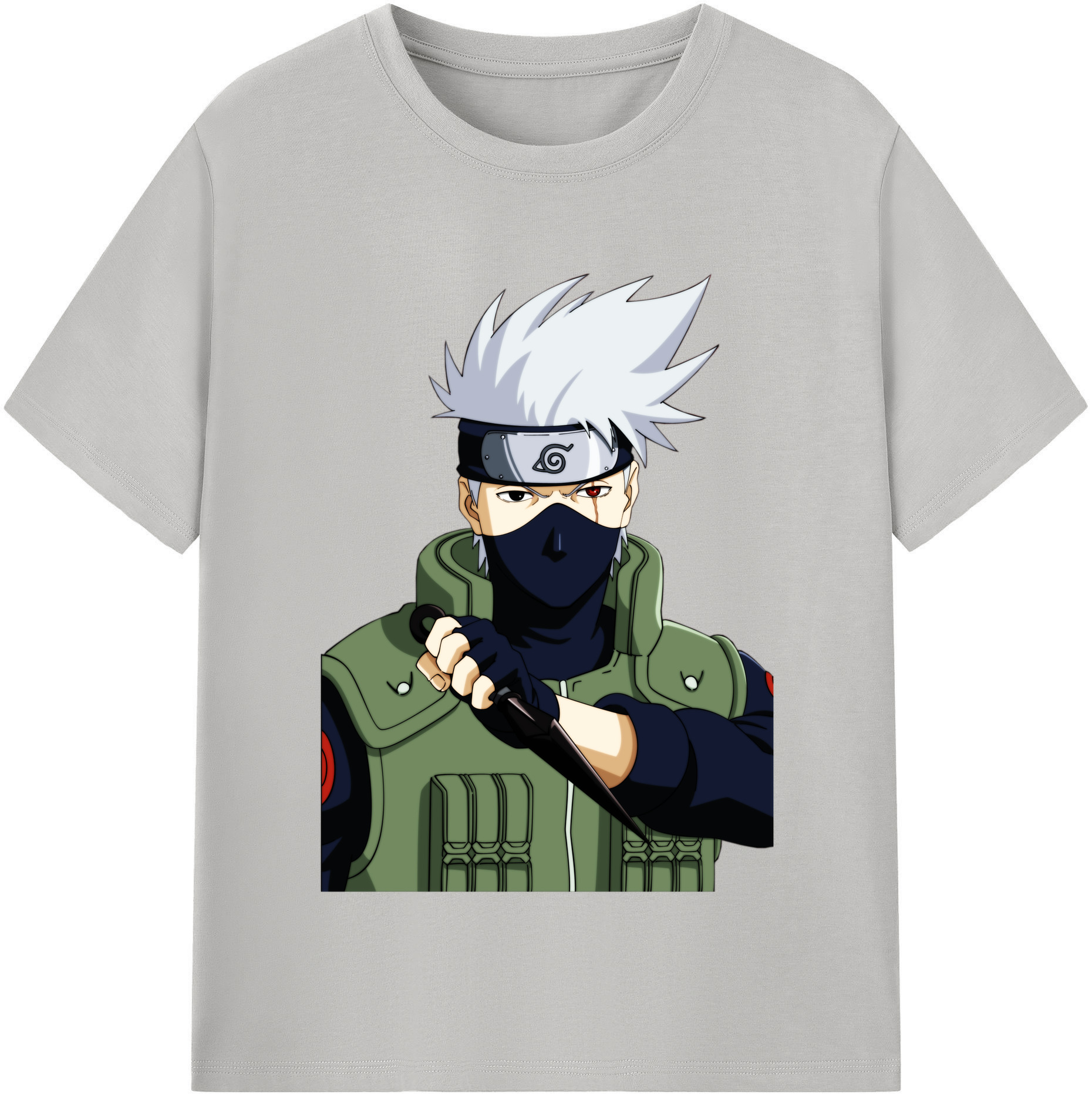 （画像用） NARUTO -ナルト- はたけ カカシ Hatake Kakashi レディースカジュアルプリントTシャツ（綿100％）