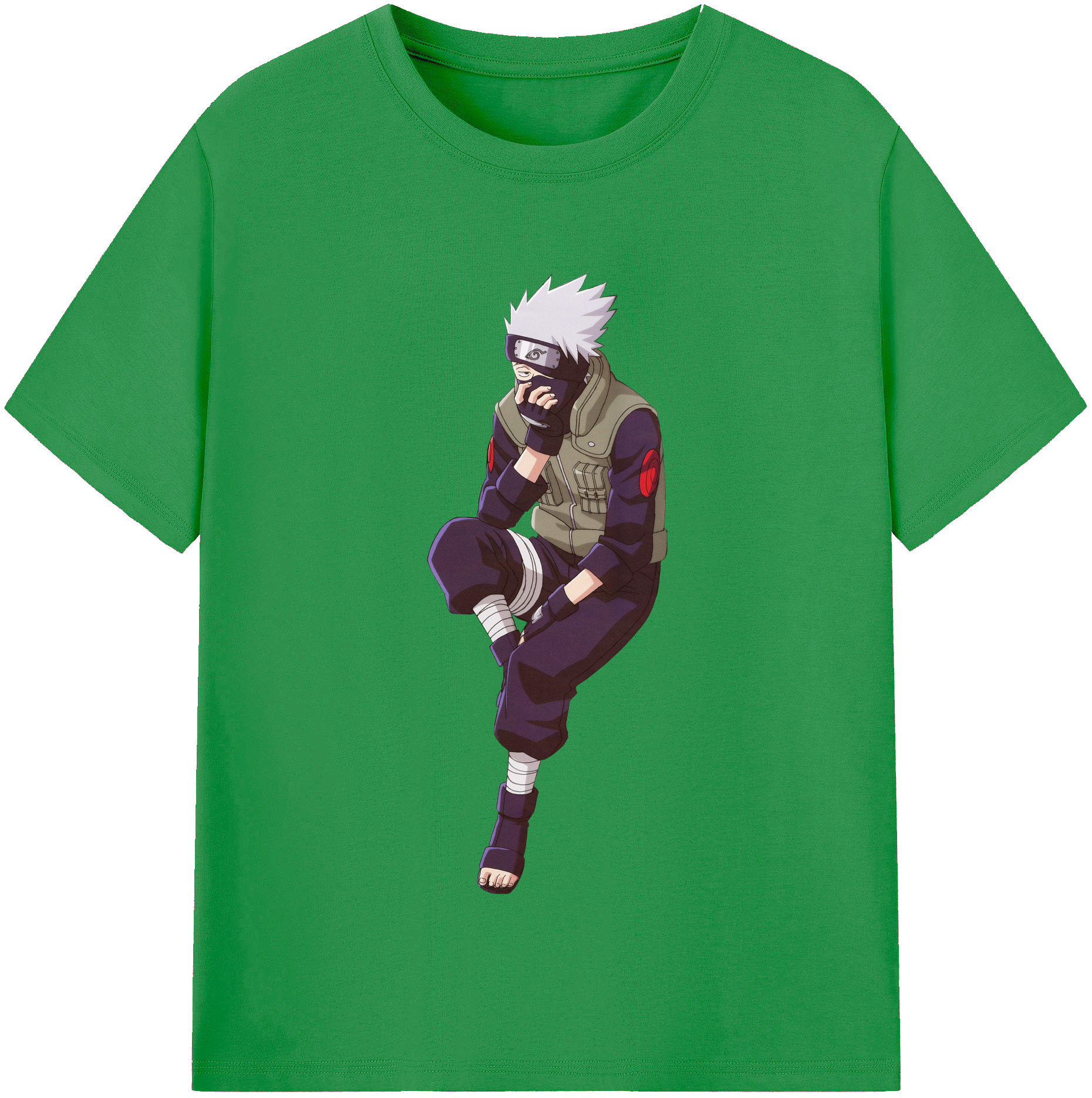 （画像用） NARUTO -ナルト- はたけ カカシ Hatake Kakashi レディースカジュアルプリントTシャツ（綿100％）