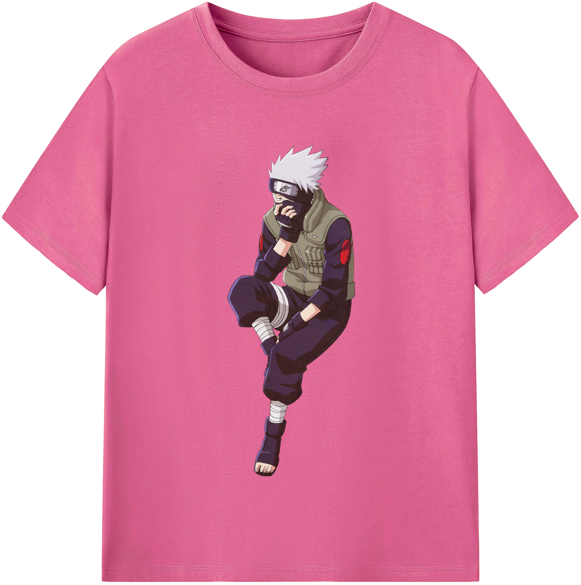 （画像用） NARUTO -ナルト- はたけ カカシ Hatake Kakashi レディースカジュアルプリントTシャツ（綿100％）
