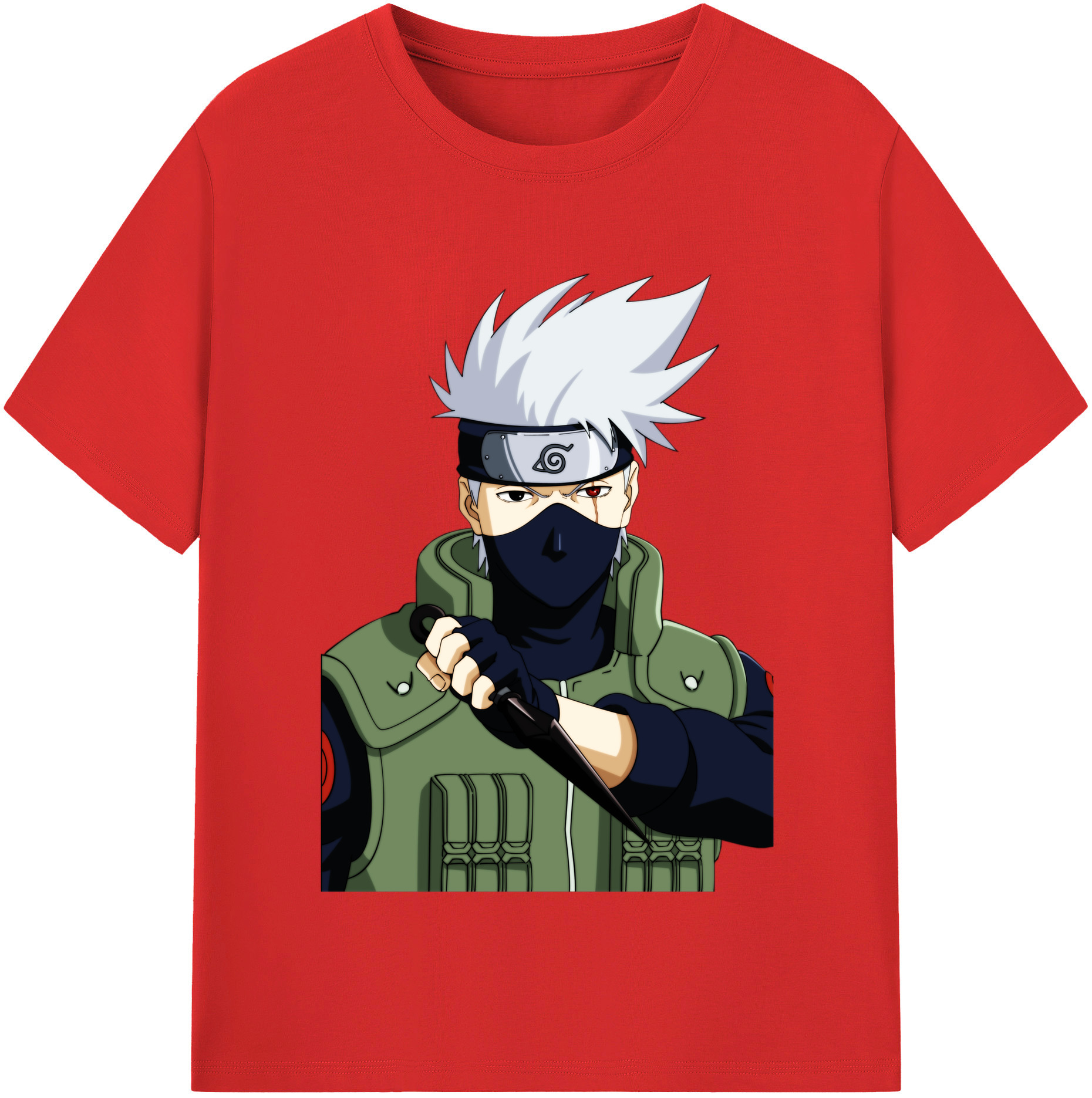 （画像用） NARUTO -ナルト- はたけ カカシ Hatake Kakashi レディースカジュアルプリントTシャツ（綿100％）
