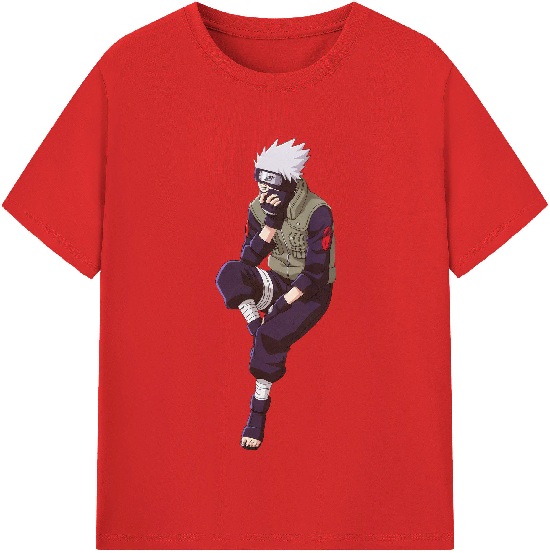 （画像用） NARUTO -ナルト- はたけ カカシ Hatake Kakashi レディースカジュアルプリントTシャツ（綿100％）