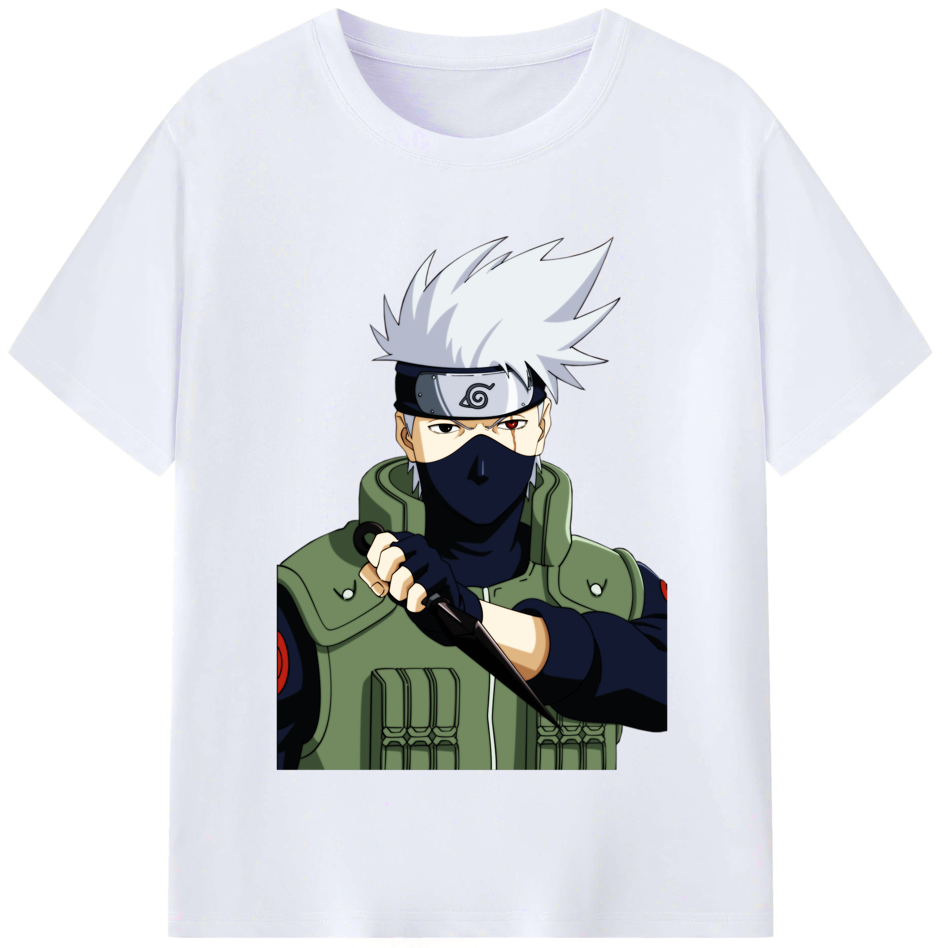 （画像用） NARUTO -ナルト- はたけ カカシ Hatake Kakashi レディースカジュアルプリントTシャツ（綿100％）