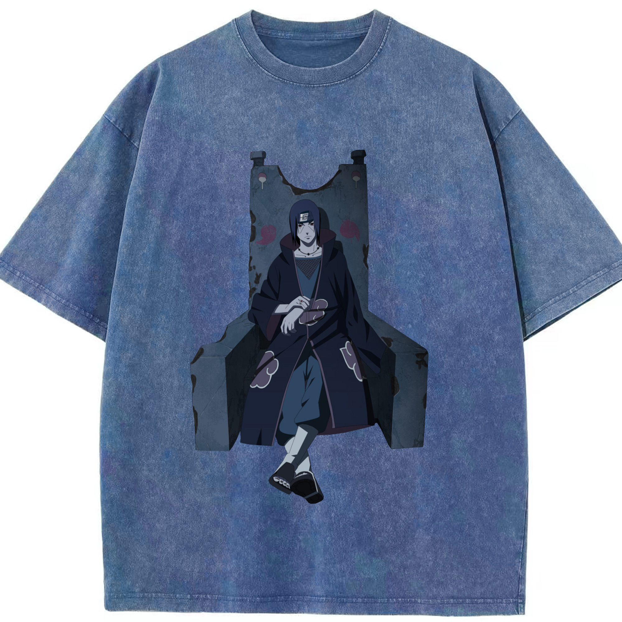 （画像用） NARUTO -ナルト- うちは イタチ Uchiha Itachi 綿100% ヴィンテージ風 半袖Tシャツ（フロントプリント）
