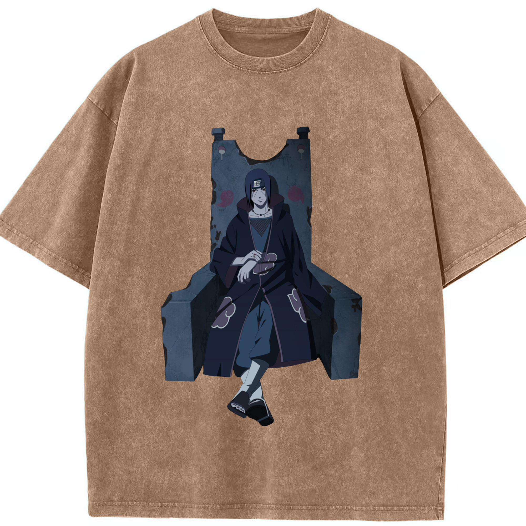 （画像用） NARUTO -ナルト- うちは イタチ Uchiha Itachi 綿100% ヴィンテージ風 半袖Tシャツ（フロントプリント）