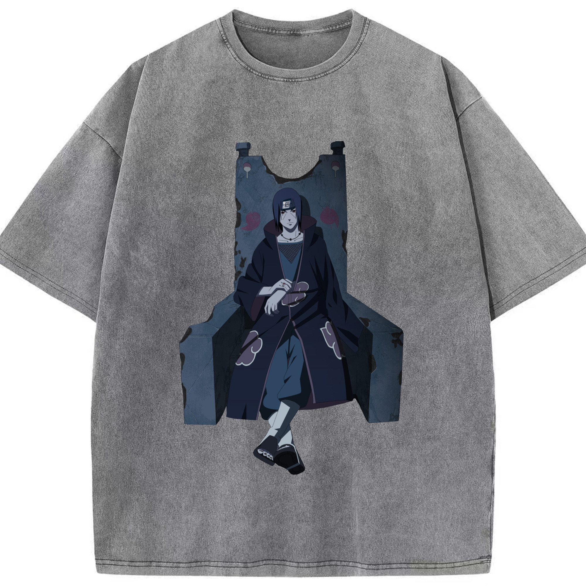 （画像用） NARUTO -ナルト- うちは イタチ Uchiha Itachi 綿100% ヴィンテージ風 半袖Tシャツ（フロントプリント）