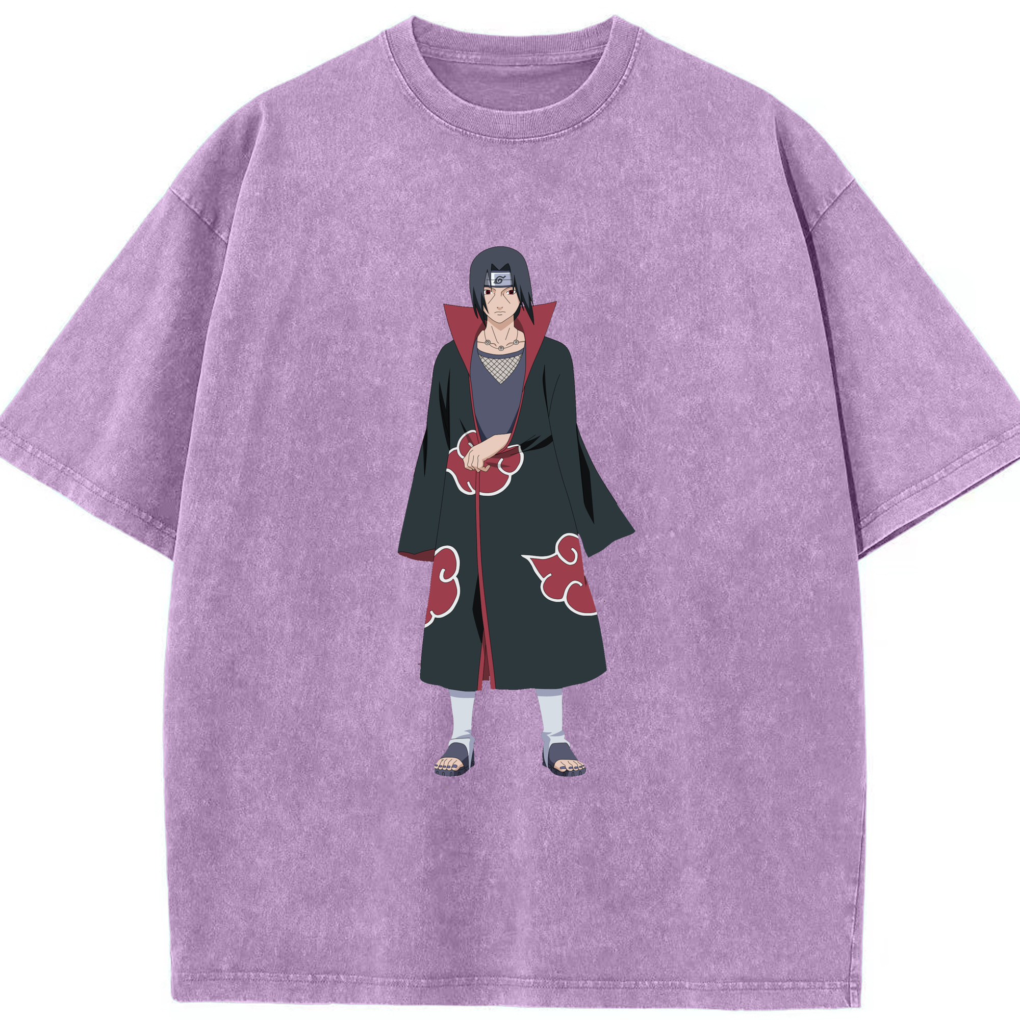 （画像用） NARUTO -ナルト- うちは イタチ Uchiha Itachi 綿100% ヴィンテージ風 半袖Tシャツ（フロントプリント）