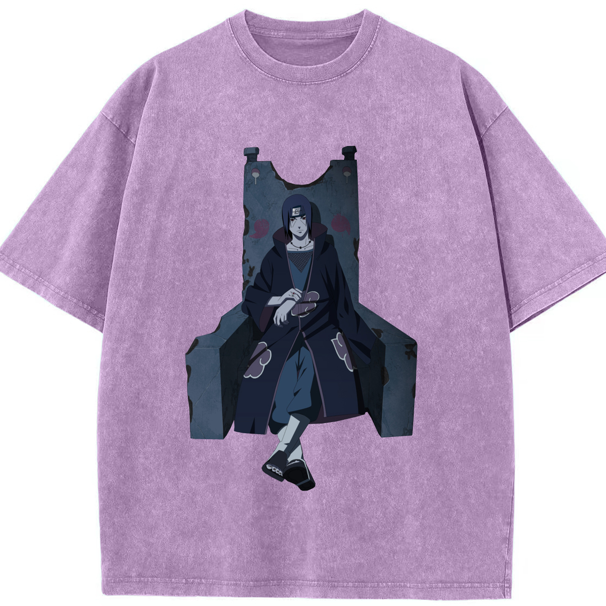 （画像用） NARUTO -ナルト- うちは イタチ Uchiha Itachi 綿100% ヴィンテージ風 半袖Tシャツ（フロントプリント）