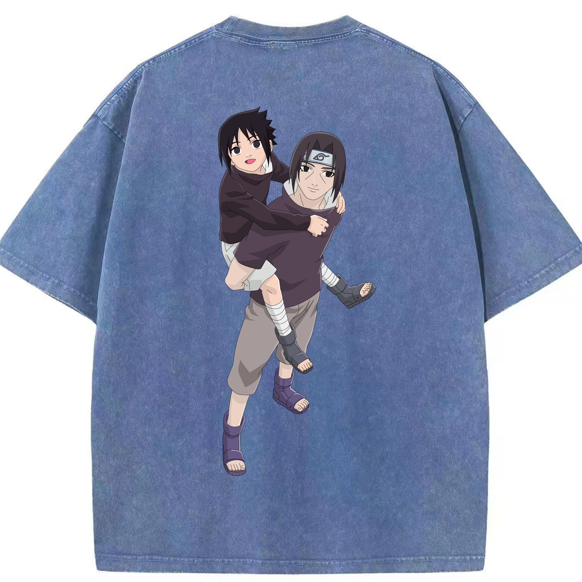 （画像用） NARUTO -ナルト- うちは イタチ Uchiha Itachi 綿100% ヴィンテージ風 半袖Tシャツ（背面プリント）
