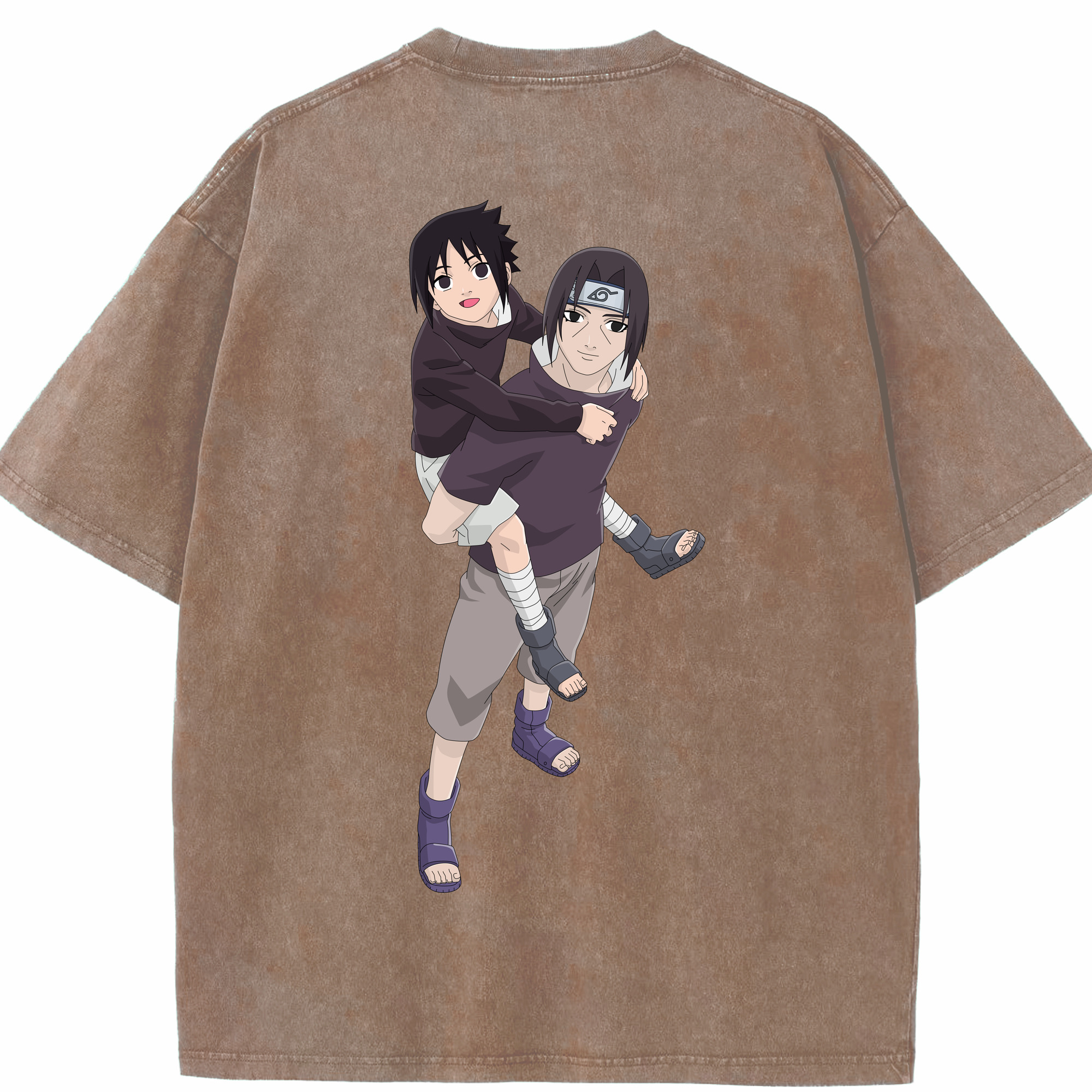 （画像用） NARUTO -ナルト- うちは イタチ Uchiha Itachi 綿100% ヴィンテージ風 半袖Tシャツ（背面プリント）