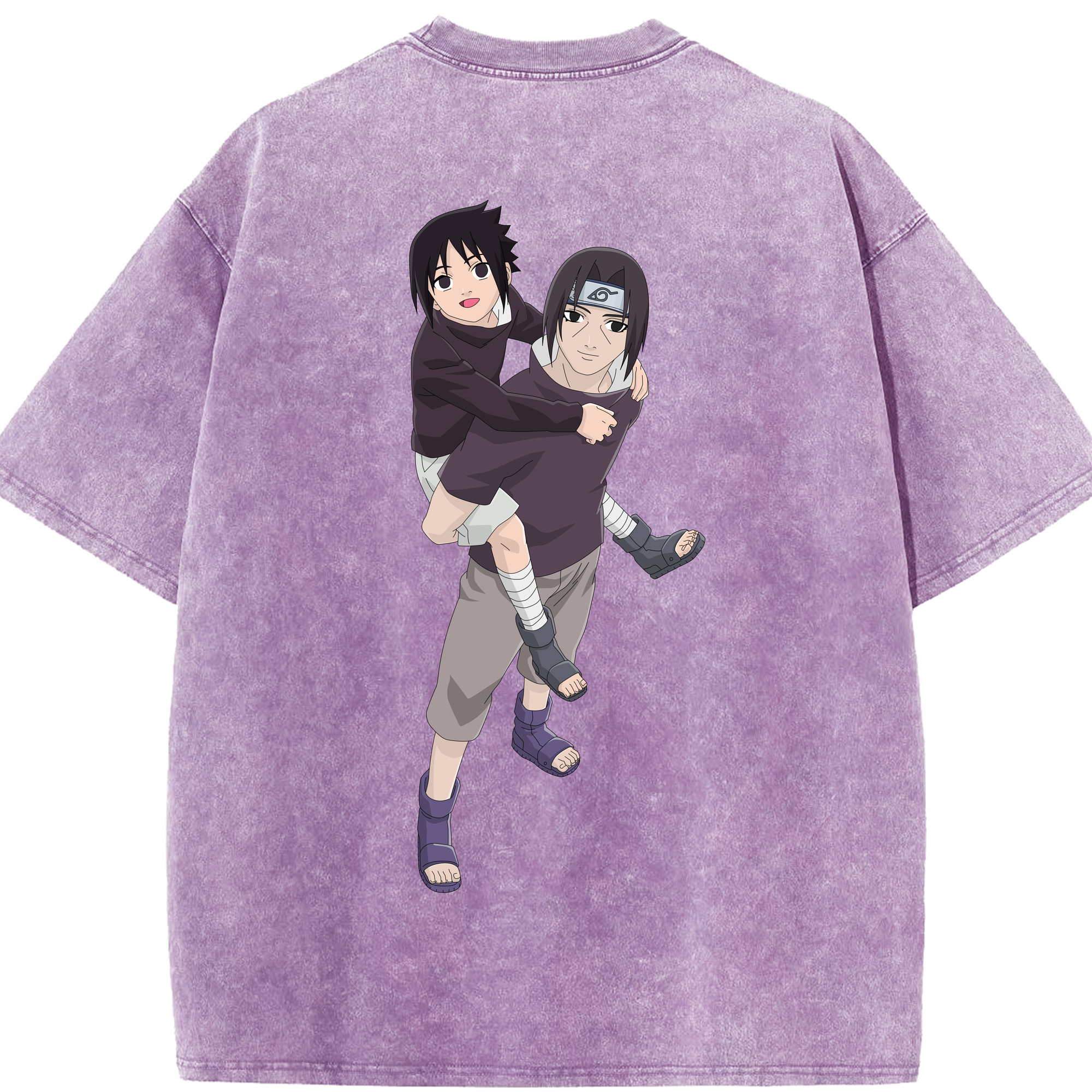 （画像用） NARUTO -ナルト- うちは イタチ Uchiha Itachi 綿100% ヴィンテージ風 半袖Tシャツ（背面プリント）
