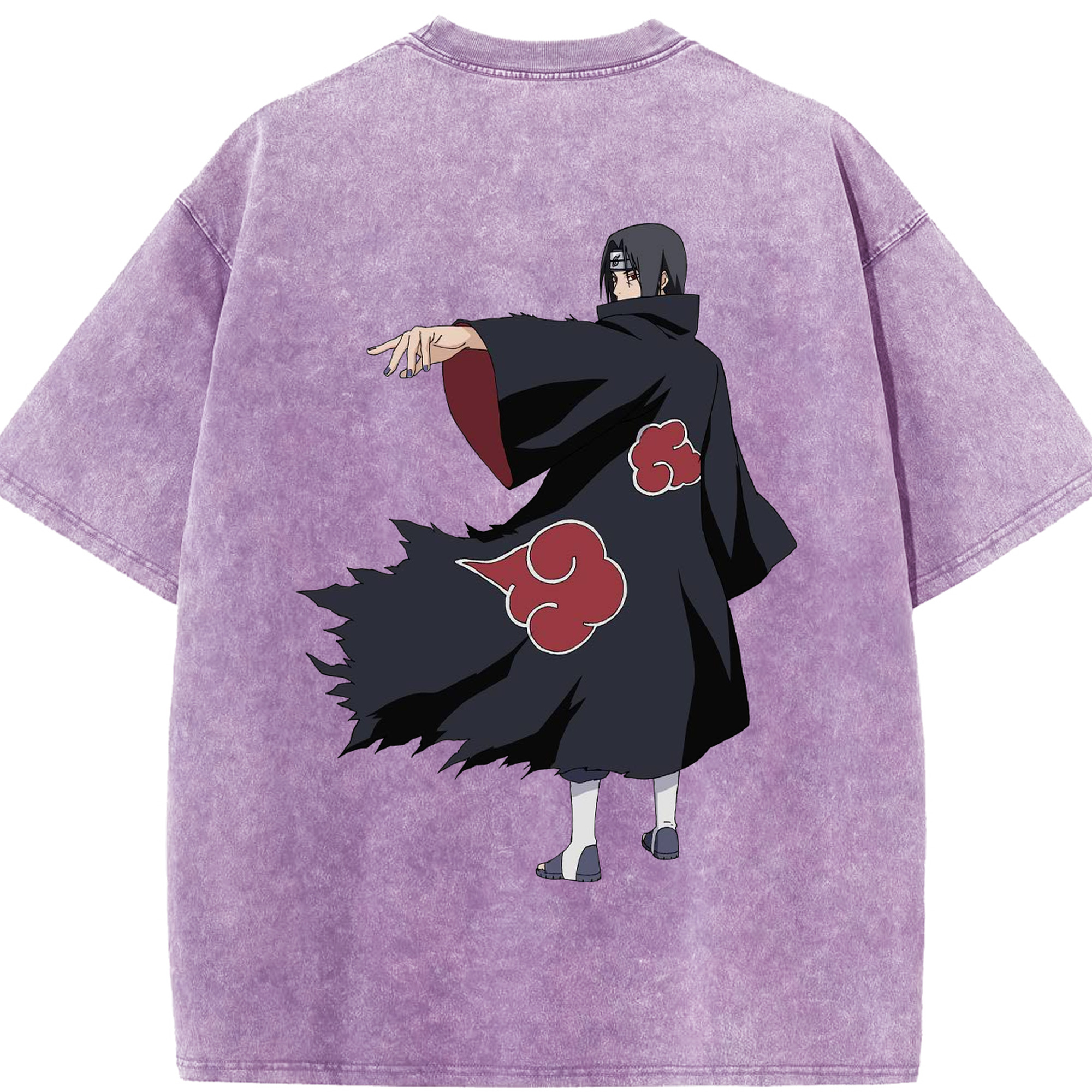 （画像用） NARUTO -ナルト- うちは イタチ Uchiha Itachi 綿100% ヴィンテージ風 半袖Tシャツ（背面プリント）