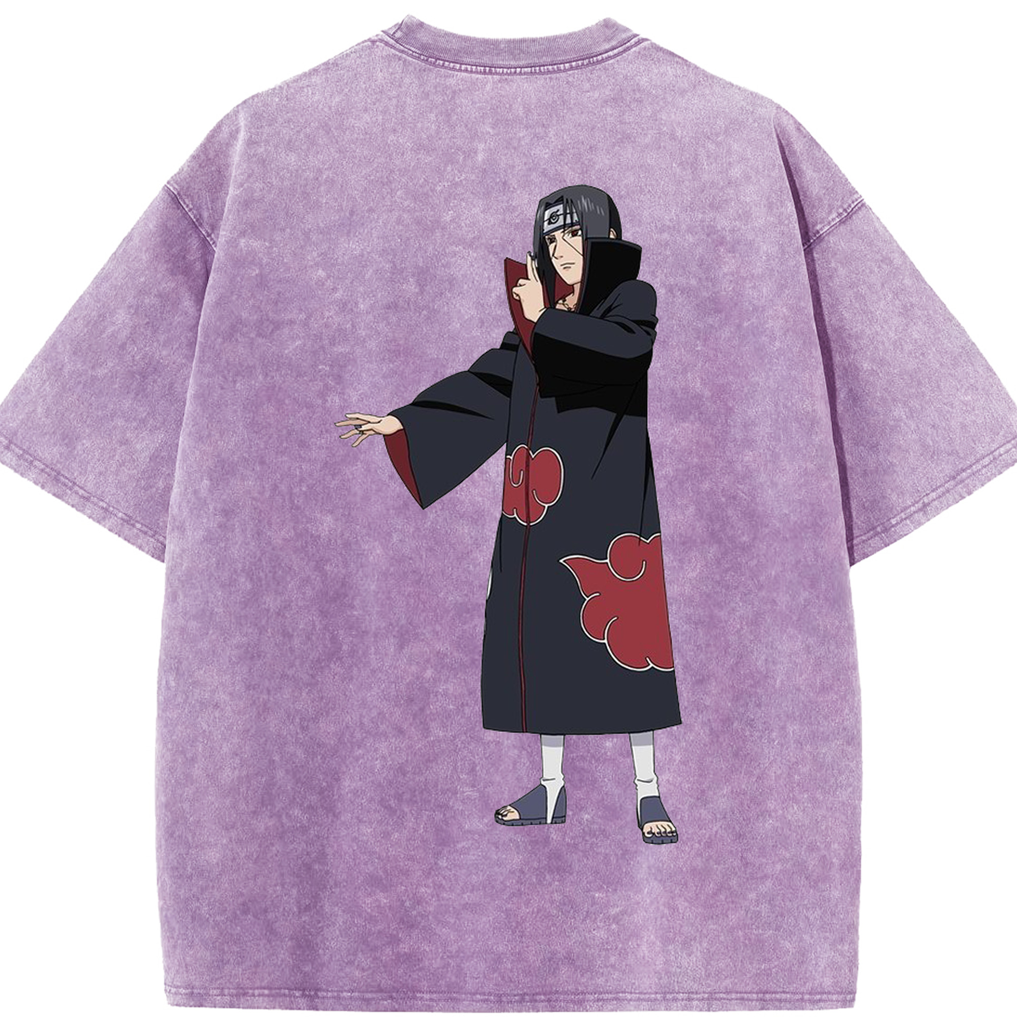 （画像用） NARUTO -ナルト- うちは イタチ Uchiha Itachi 綿100% ヴィンテージ風 半袖Tシャツ（背面プリント）