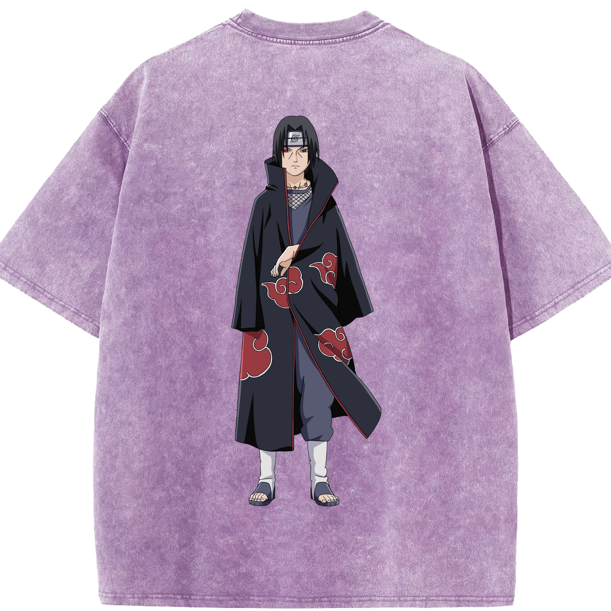 （画像用） NARUTO -ナルト- うちは イタチ Uchiha Itachi 綿100% ヴィンテージ風 半袖Tシャツ（背面プリント）
