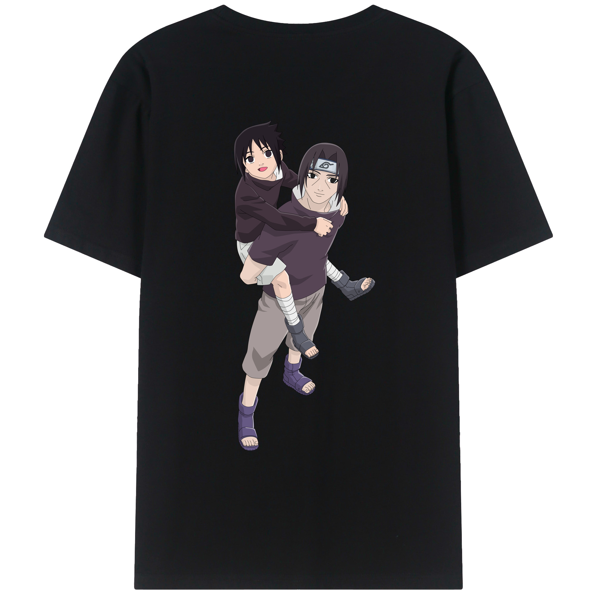 （画像用） NARUTO -ナルト- うちは イタチ Uchiha Itachi 綿100％ メンズ半袖Tシャツ（バックプリント） 通気性