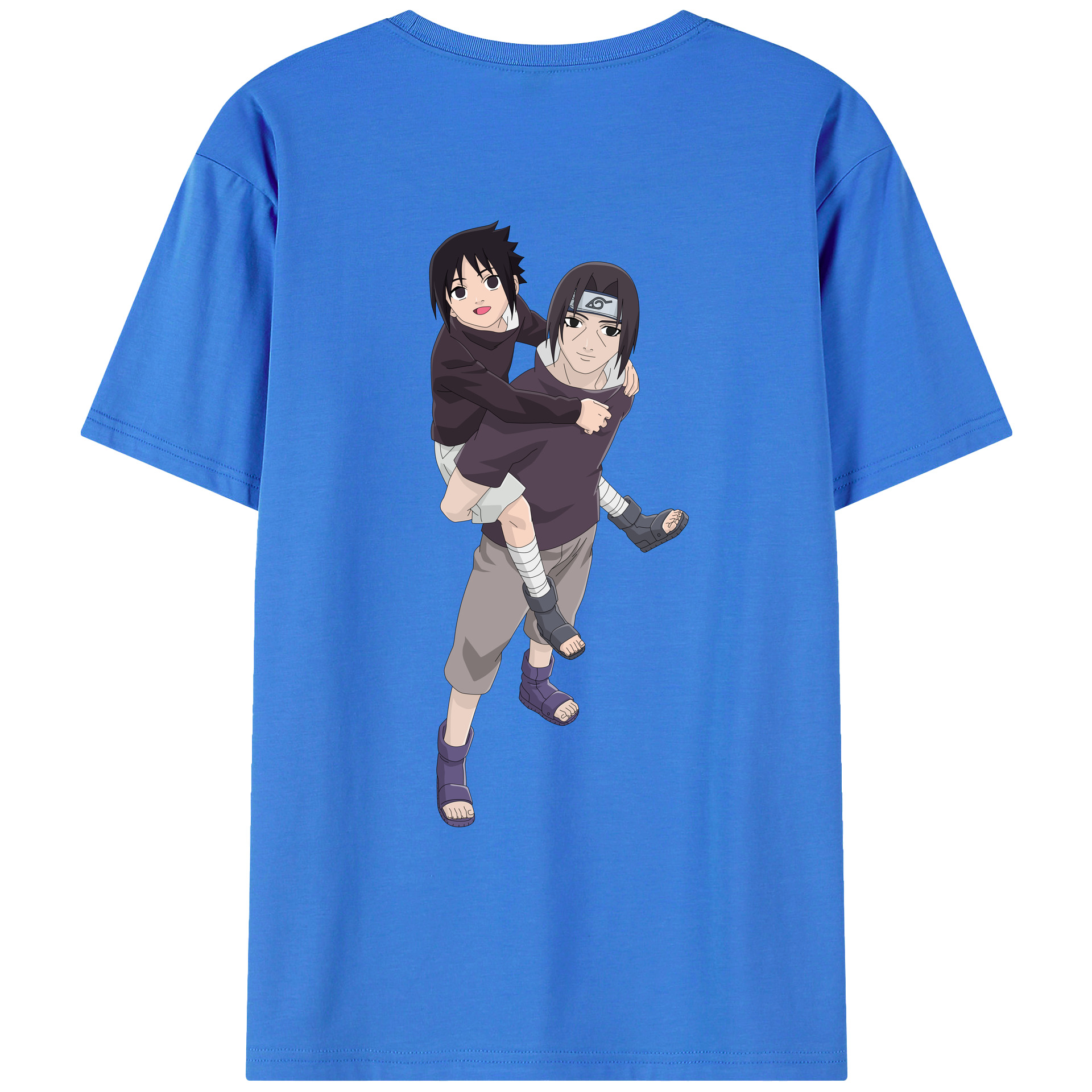 （画像用） NARUTO -ナルト- うちは イタチ Uchiha Itachi 綿100％ メンズ半袖Tシャツ（バックプリント） 通気性