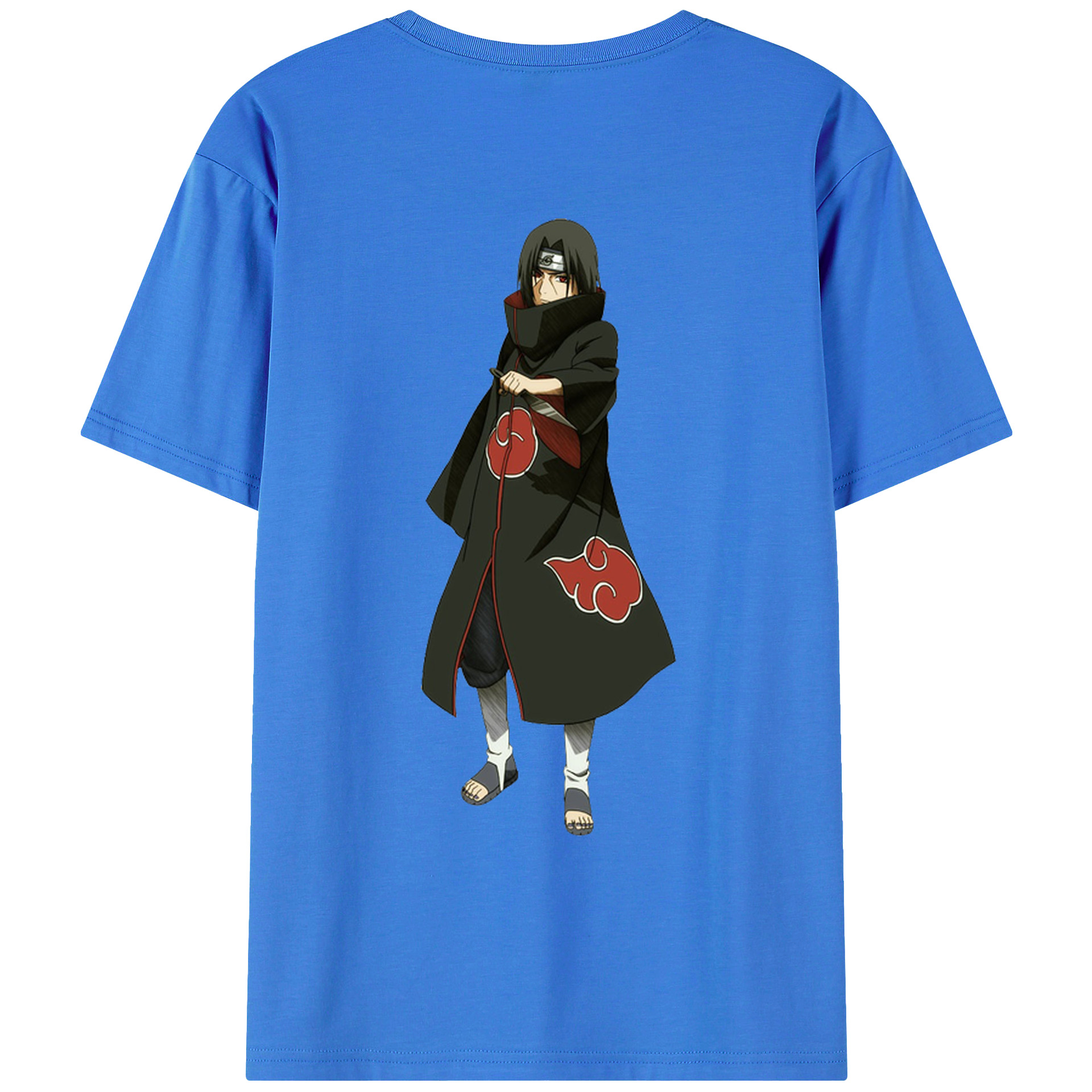（画像用） NARUTO -ナルト- うちは イタチ Uchiha Itachi 綿100％ メンズ半袖Tシャツ（バックプリント） 通気性