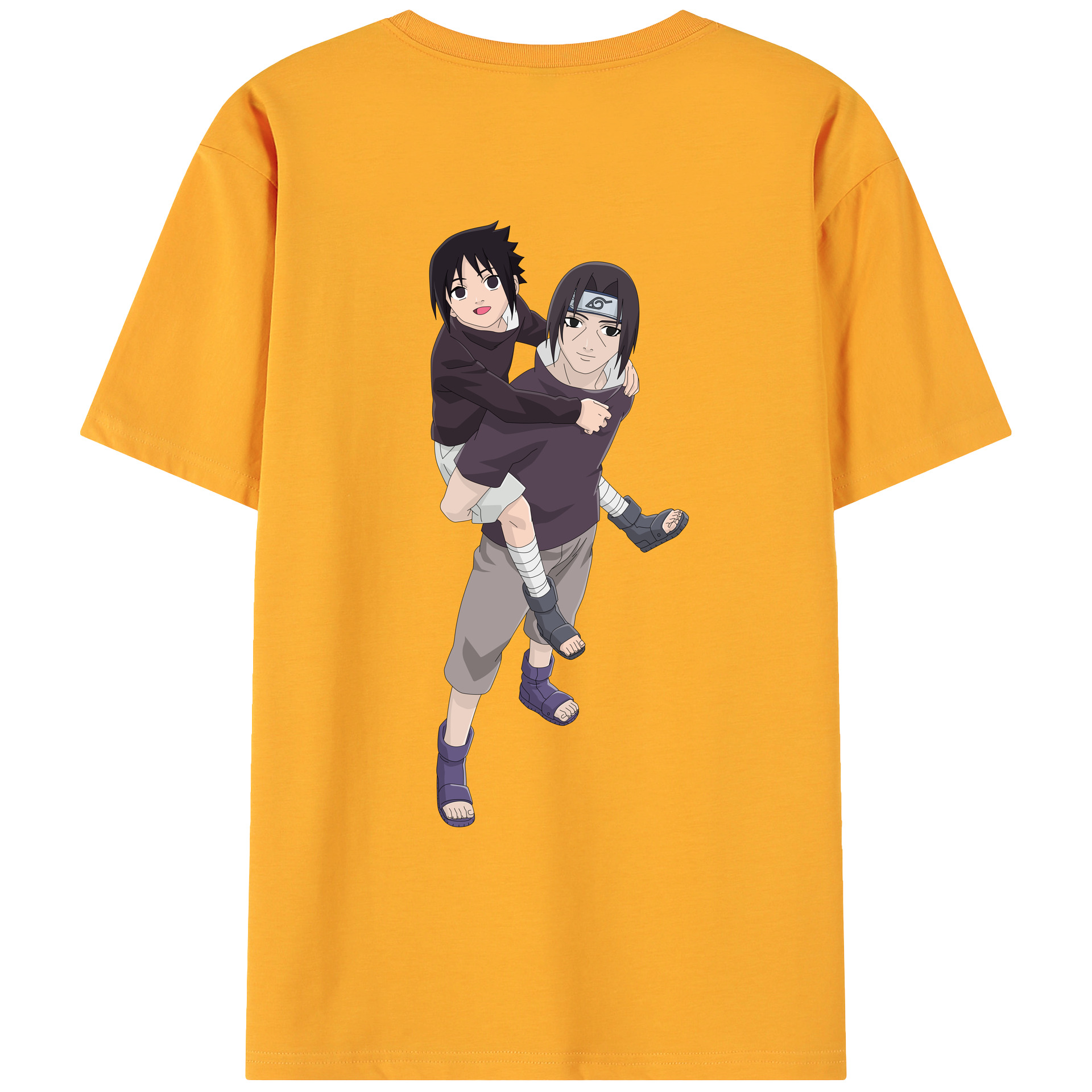 （画像用） NARUTO -ナルト- うちは イタチ Uchiha Itachi 綿100％ メンズ半袖Tシャツ（バックプリント） 通気性