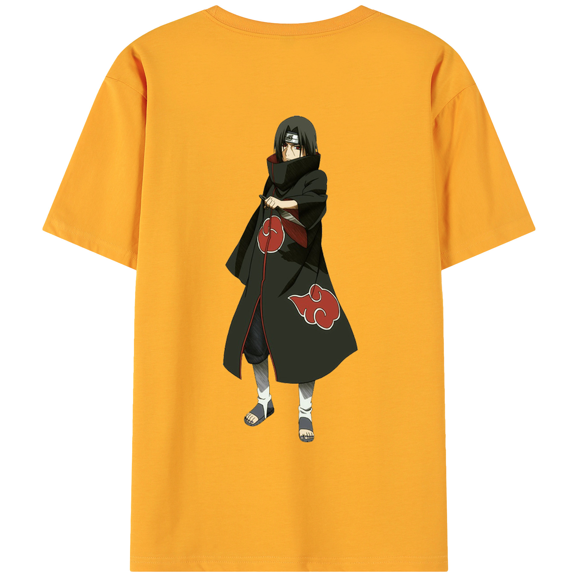 （画像用） NARUTO -ナルト- うちは イタチ Uchiha Itachi 綿100％ メンズ半袖Tシャツ（バックプリント） 通気性
