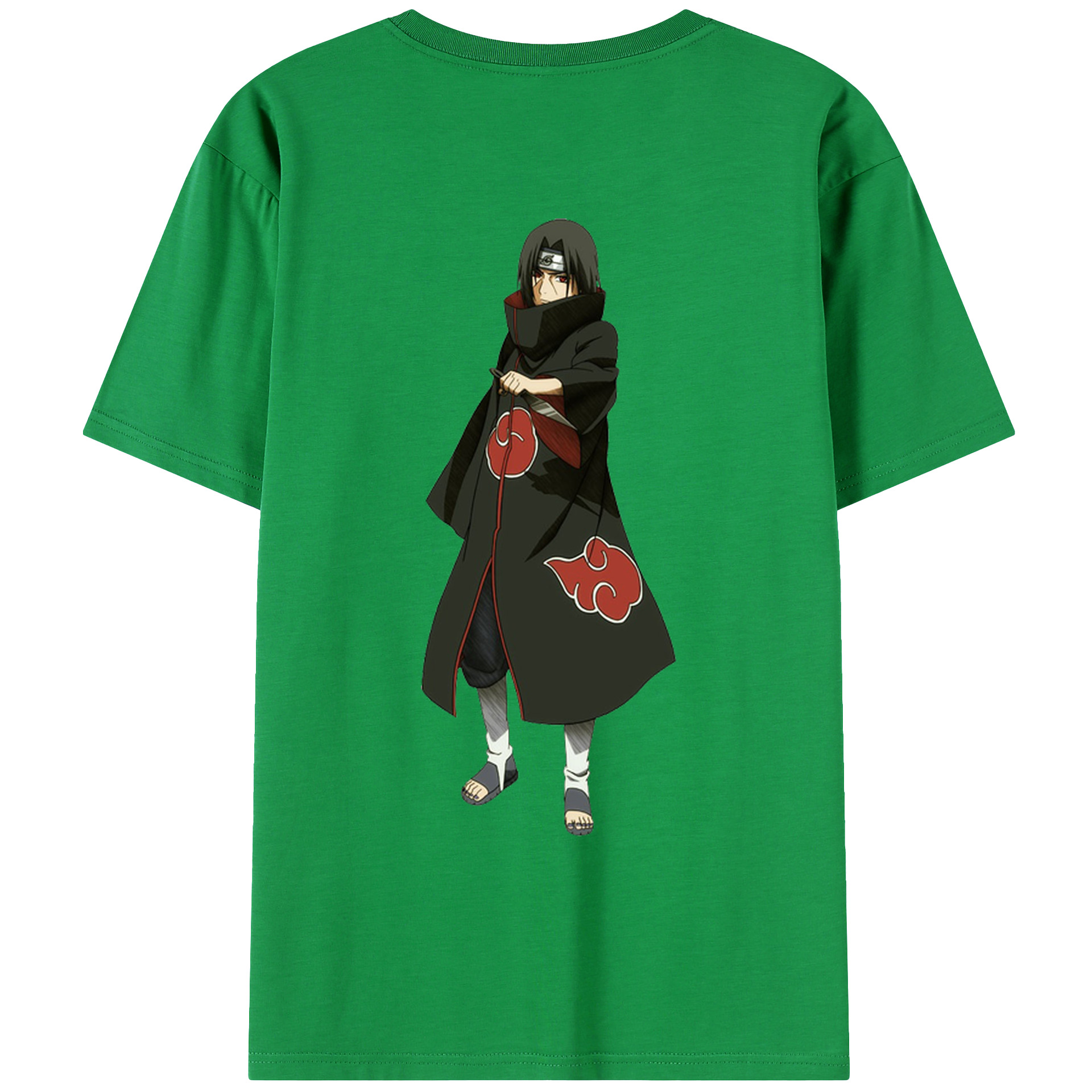 （画像用） NARUTO -ナルト- うちは イタチ Uchiha Itachi 綿100％ メンズ半袖Tシャツ（バックプリント） 通気性