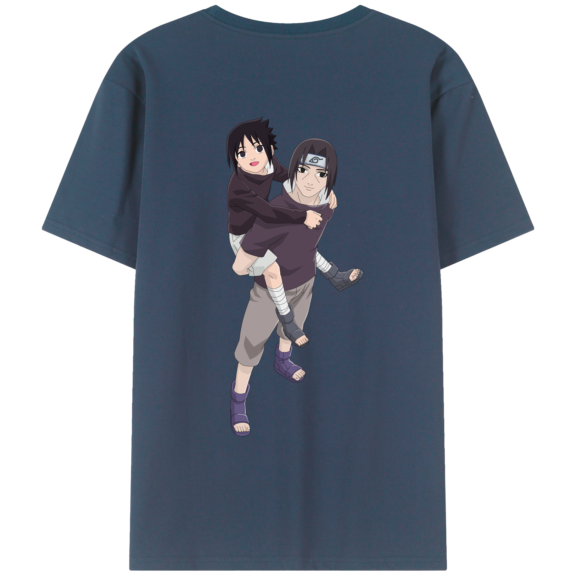 （画像用） NARUTO -ナルト- うちは イタチ Uchiha Itachi 綿100％ メンズ半袖Tシャツ（バックプリント） 通気性