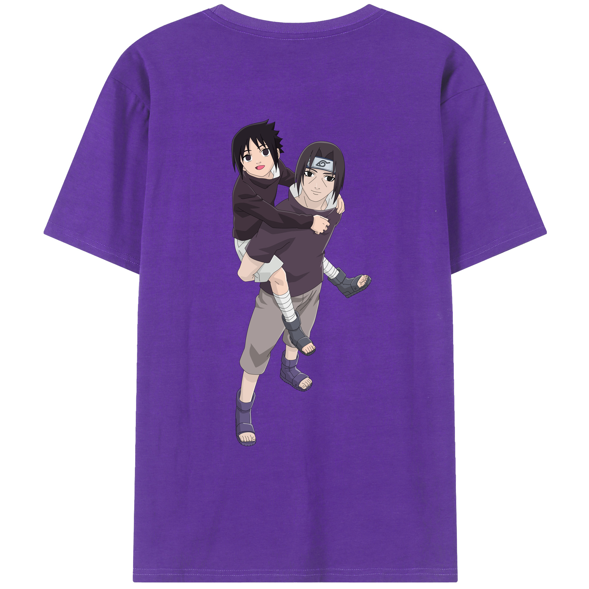 （画像用） NARUTO -ナルト- うちは イタチ Uchiha Itachi 綿100％ メンズ半袖Tシャツ（バックプリント） 通気性