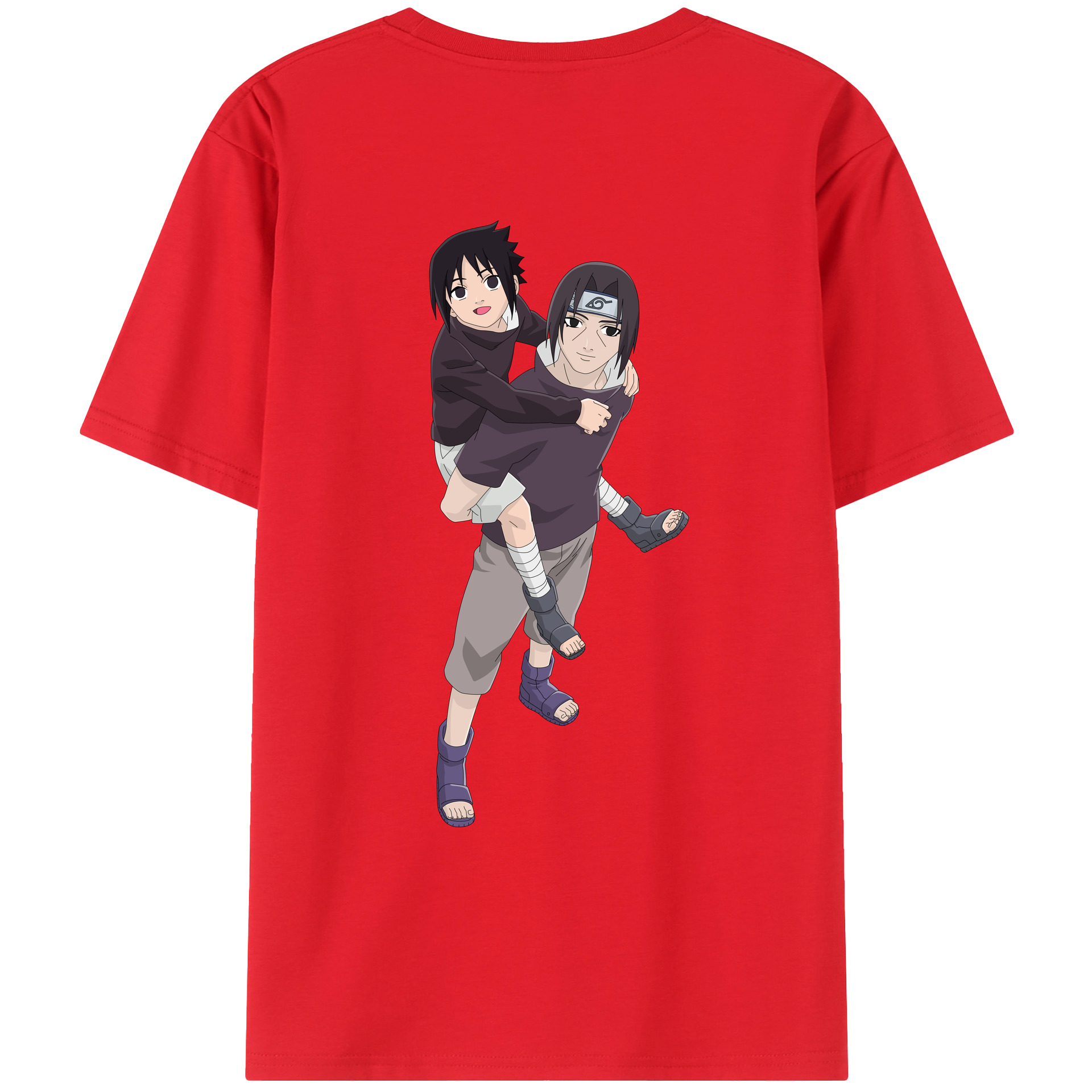 （画像用） NARUTO -ナルト- うちは イタチ Uchiha Itachi 綿100％ メンズ半袖Tシャツ（バックプリント） 通気性