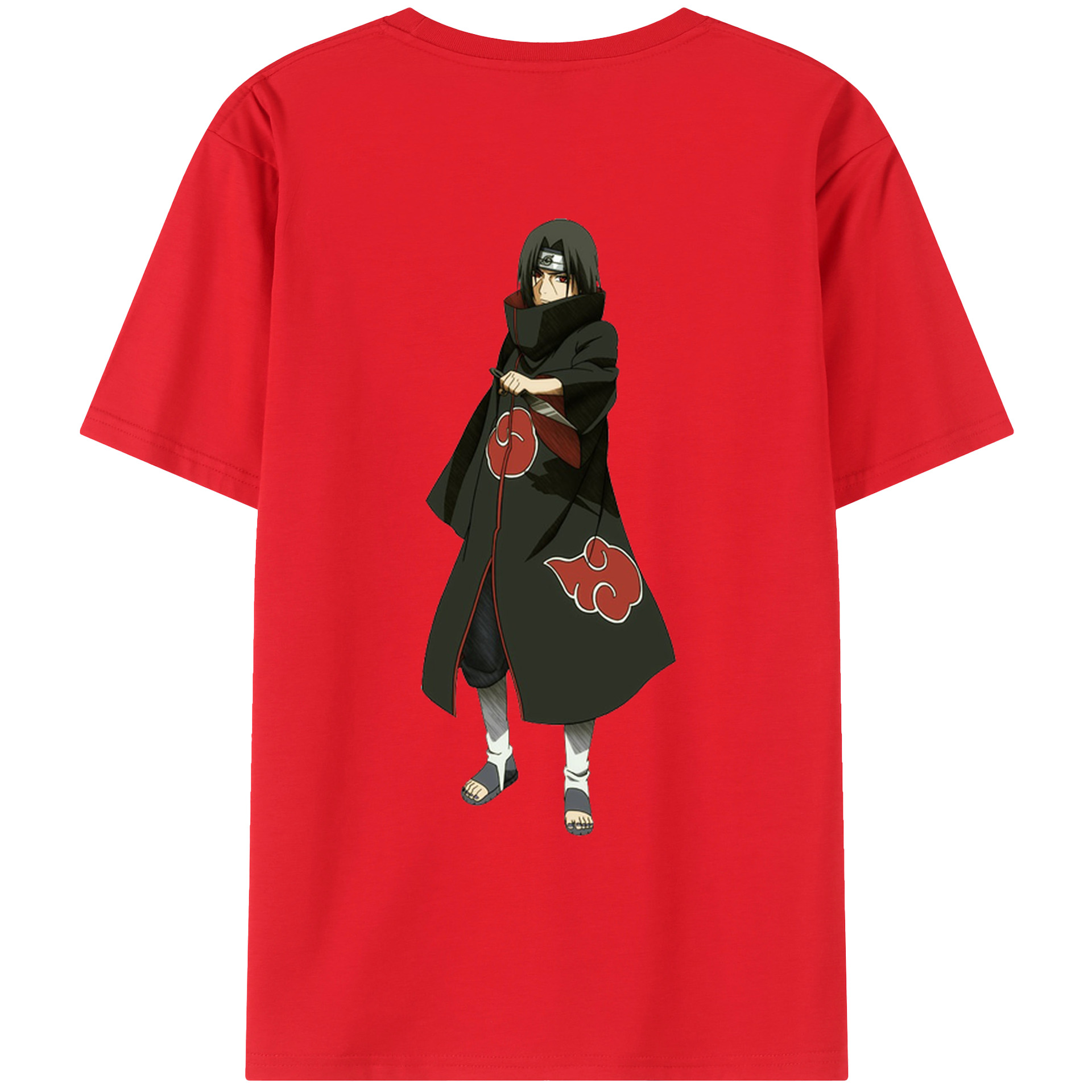 （画像用） NARUTO -ナルト- うちは イタチ Uchiha Itachi 綿100％ メンズ半袖Tシャツ（バックプリント） 通気性