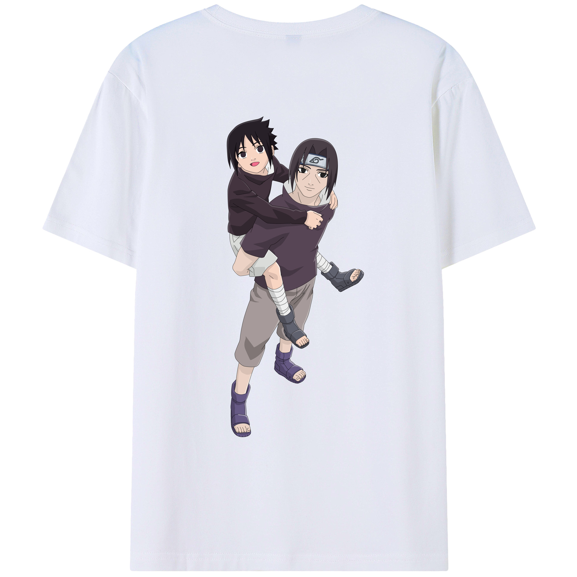 （画像用） NARUTO -ナルト- うちは イタチ Uchiha Itachi 綿100％ メンズ半袖Tシャツ（バックプリント） 通気性