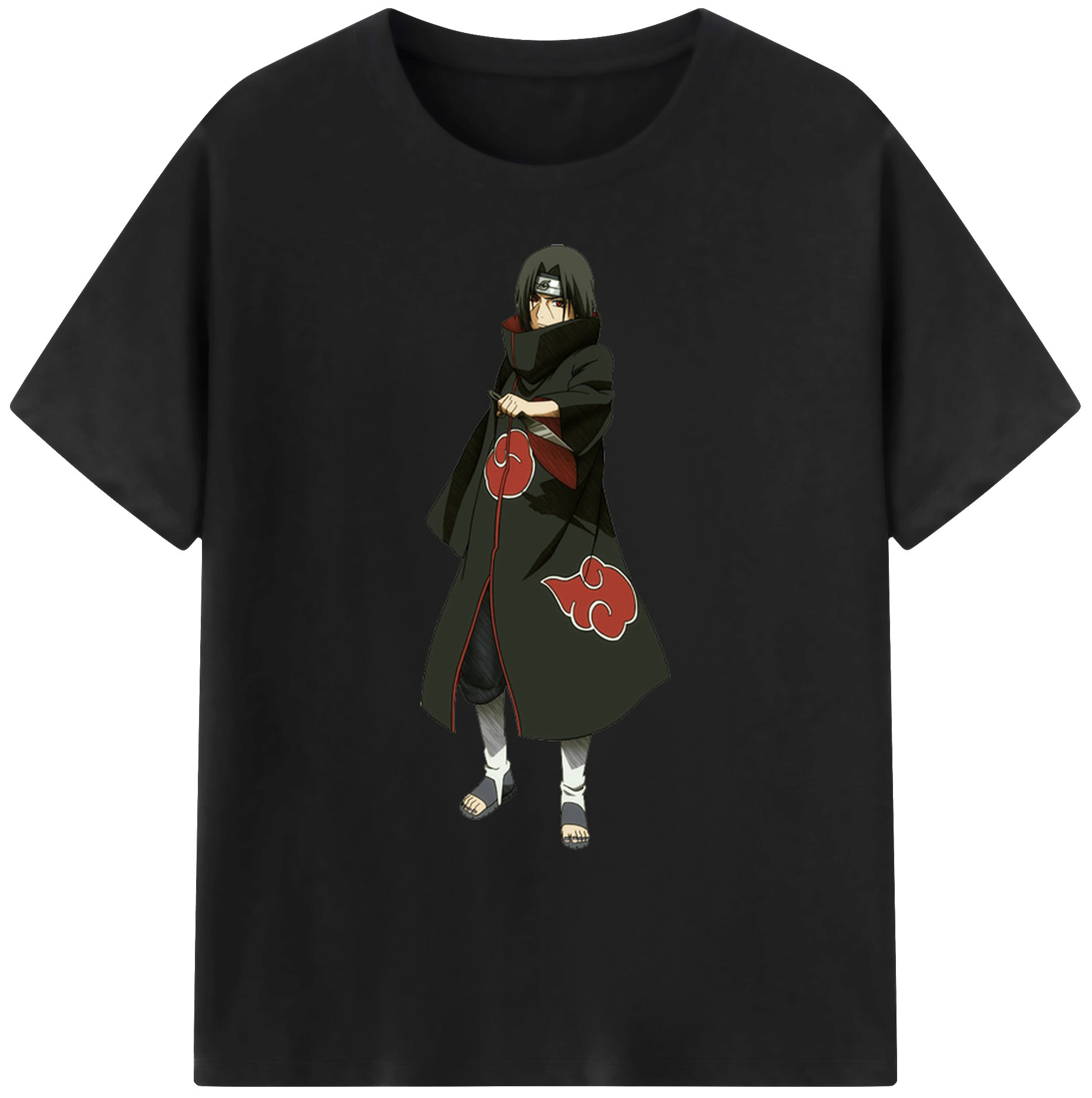 （画像用） NARUTO -ナルト- うちは イタチ Uchiha Itachi 綿100％ メンズ半袖Tシャツ｜肌触りやわらか＆通気性