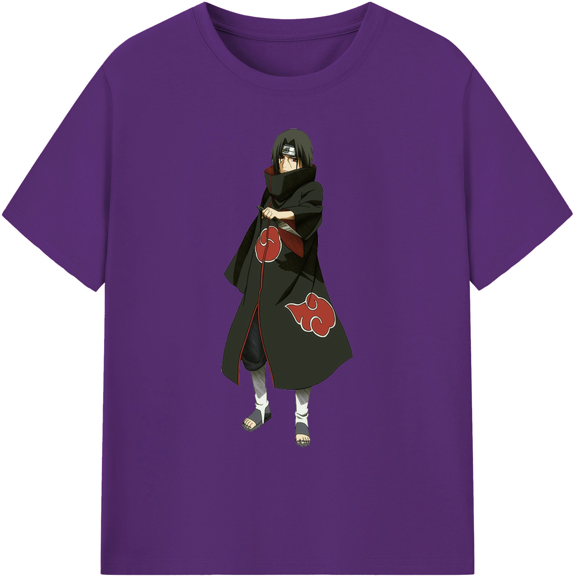 （画像用） NARUTO -ナルト- うちは イタチ Uchiha Itachi 綿100％ メンズ半袖Tシャツ｜肌触りやわらか＆通気性