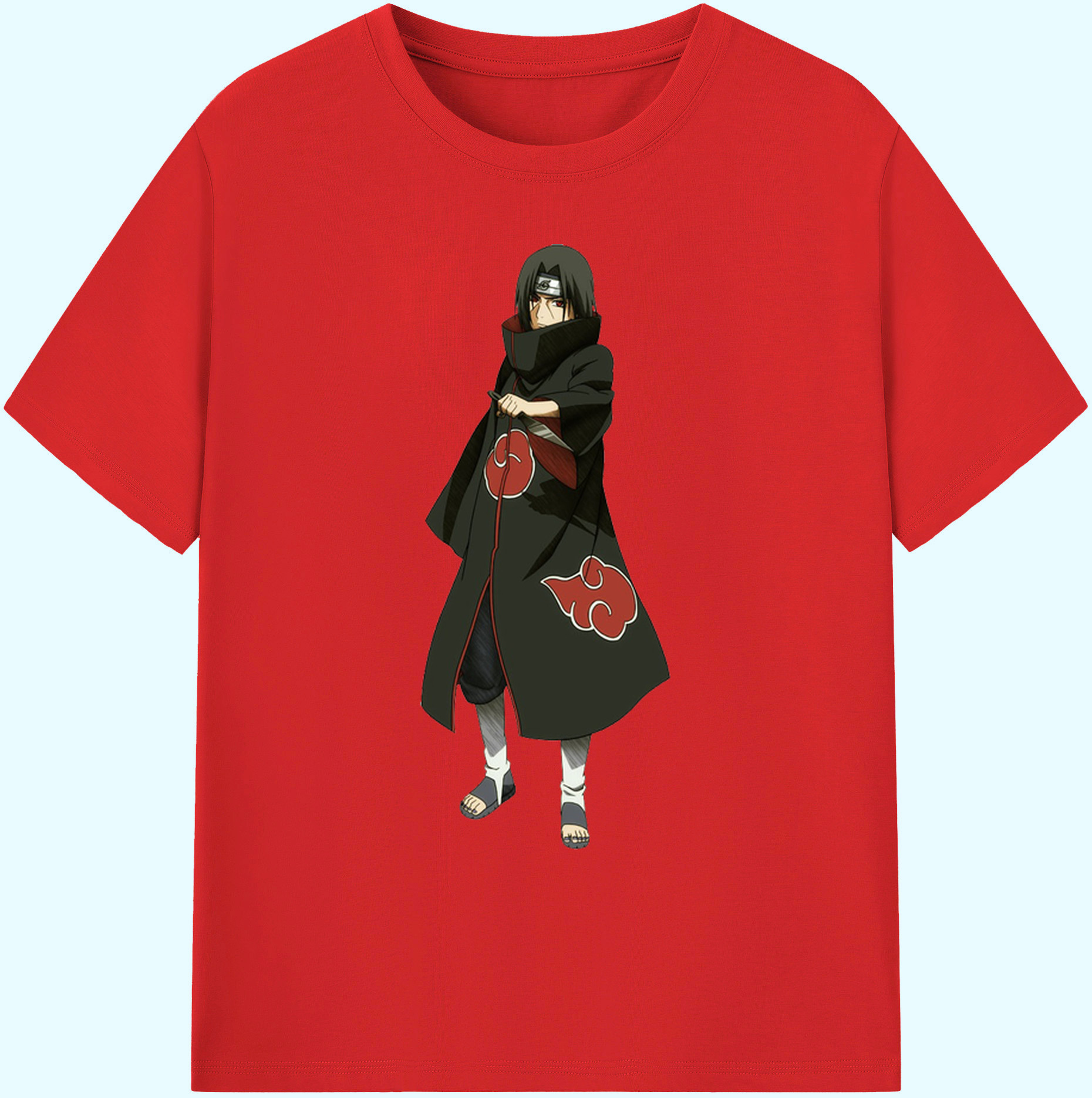 （画像用） NARUTO -ナルト- うちは イタチ Uchiha Itachi 綿100％ メンズ半袖Tシャツ｜肌触りやわらか＆通気性
