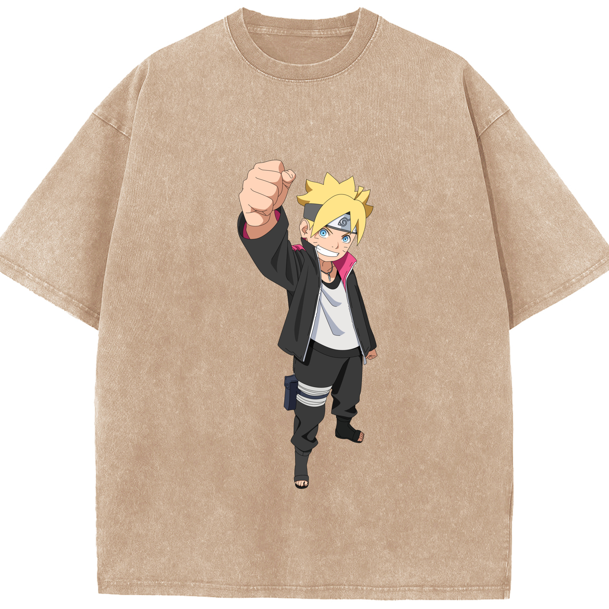 （画像用） NARUTO -ナルト- うずまき ボルト Uzumaki Boruto 綿100% ヴィンテージ風 半袖Tシャツ（フロントプリント）