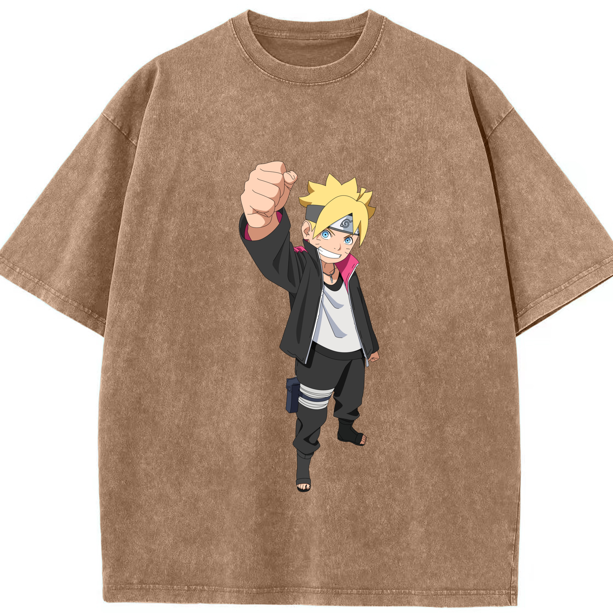 （画像用） NARUTO -ナルト- うずまき ボルト Uzumaki Boruto 綿100% ヴィンテージ風 半袖Tシャツ（フロントプリント）